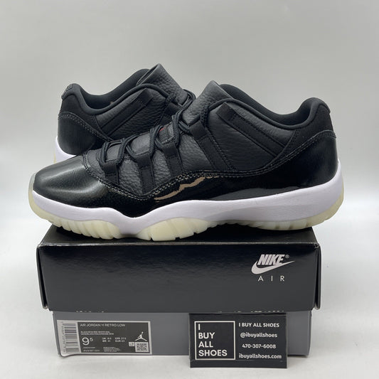 Size 9.5 - Air Jordan 11 Retro Low 72-10 Black Leather (AV2187-001)