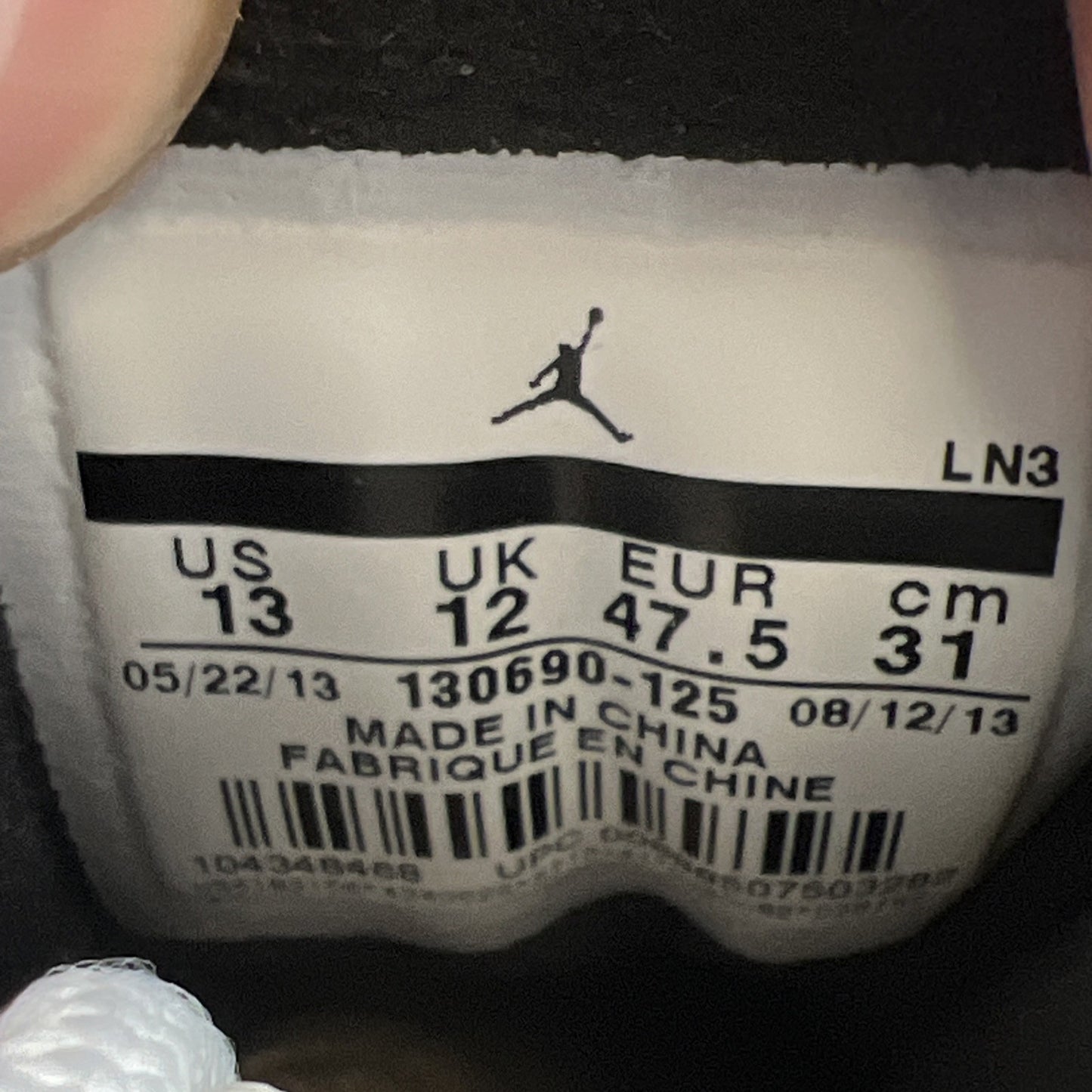 Size 13 - Air Jordan 12 Retro taxi release 2013 (130690-125)