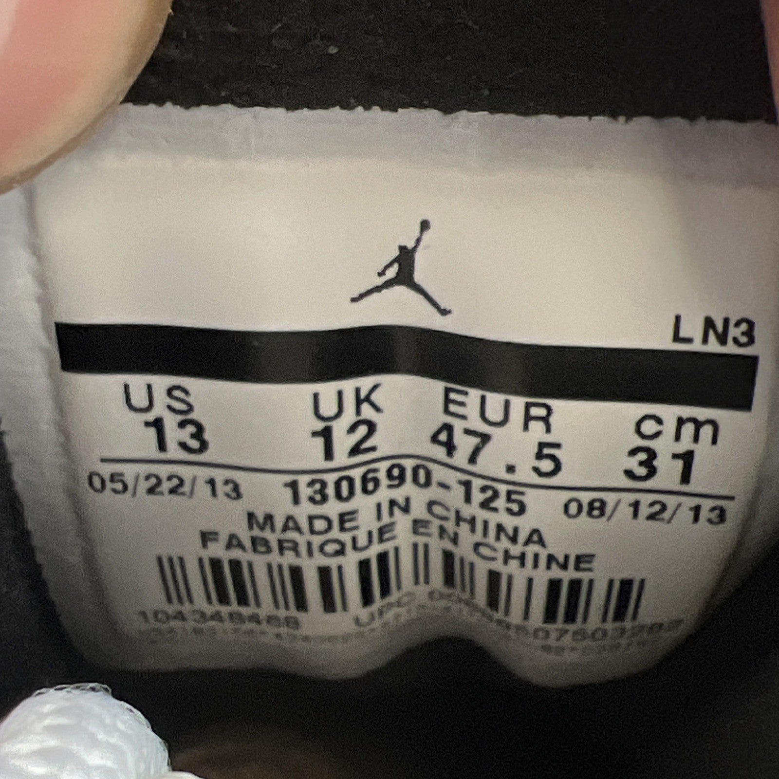 Size 13 - Air Jordan 12 Retro taxi release 2013 (130690-125)