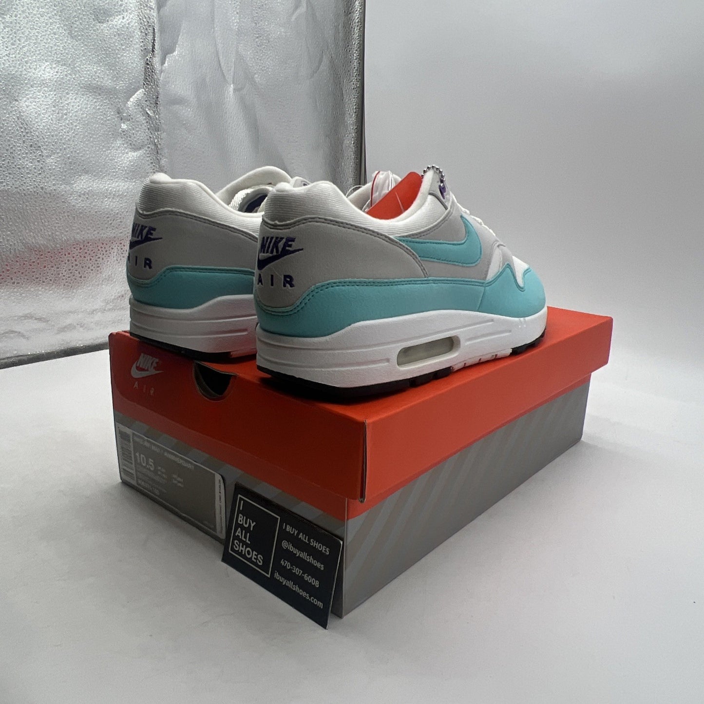 Size 10.5 - Nike Air Max 1 OG Anniversary Aqua (908375-105)