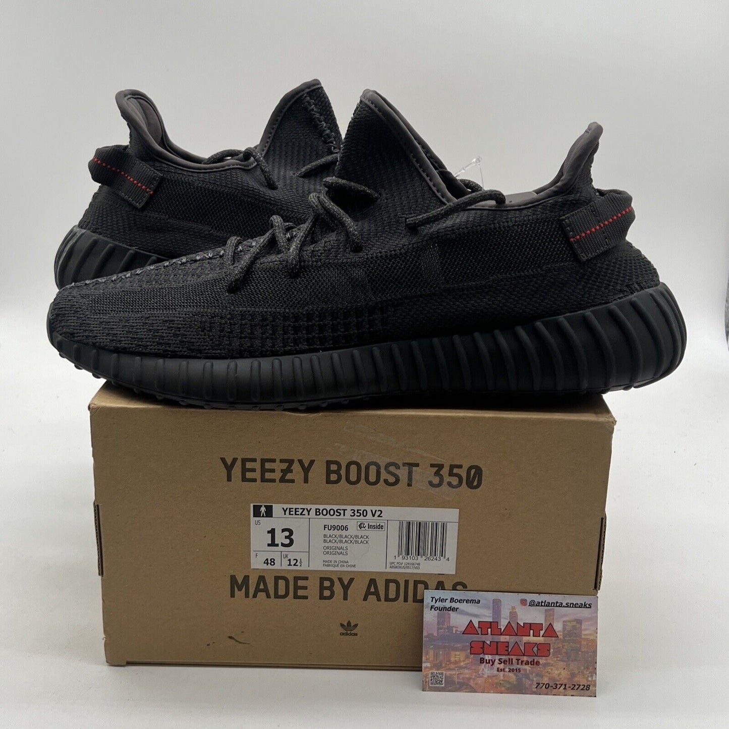 Size 13 - adidas Yeezy Boost 350 V2 Low Black Non-Reflective (FU9006)