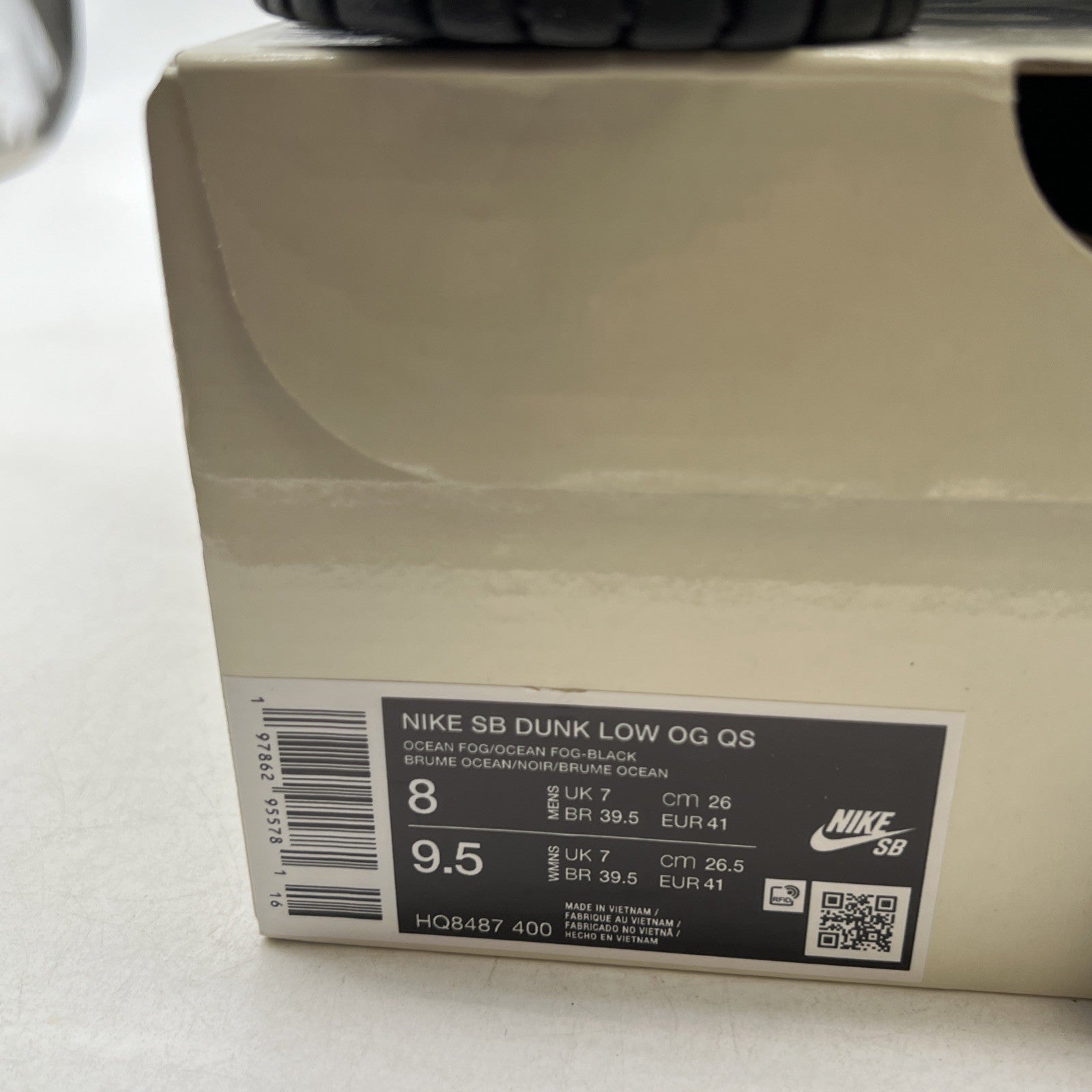 Size 8 - Nike Supreme x Dunk SB Low Ocean Fog (HQ8487-400)