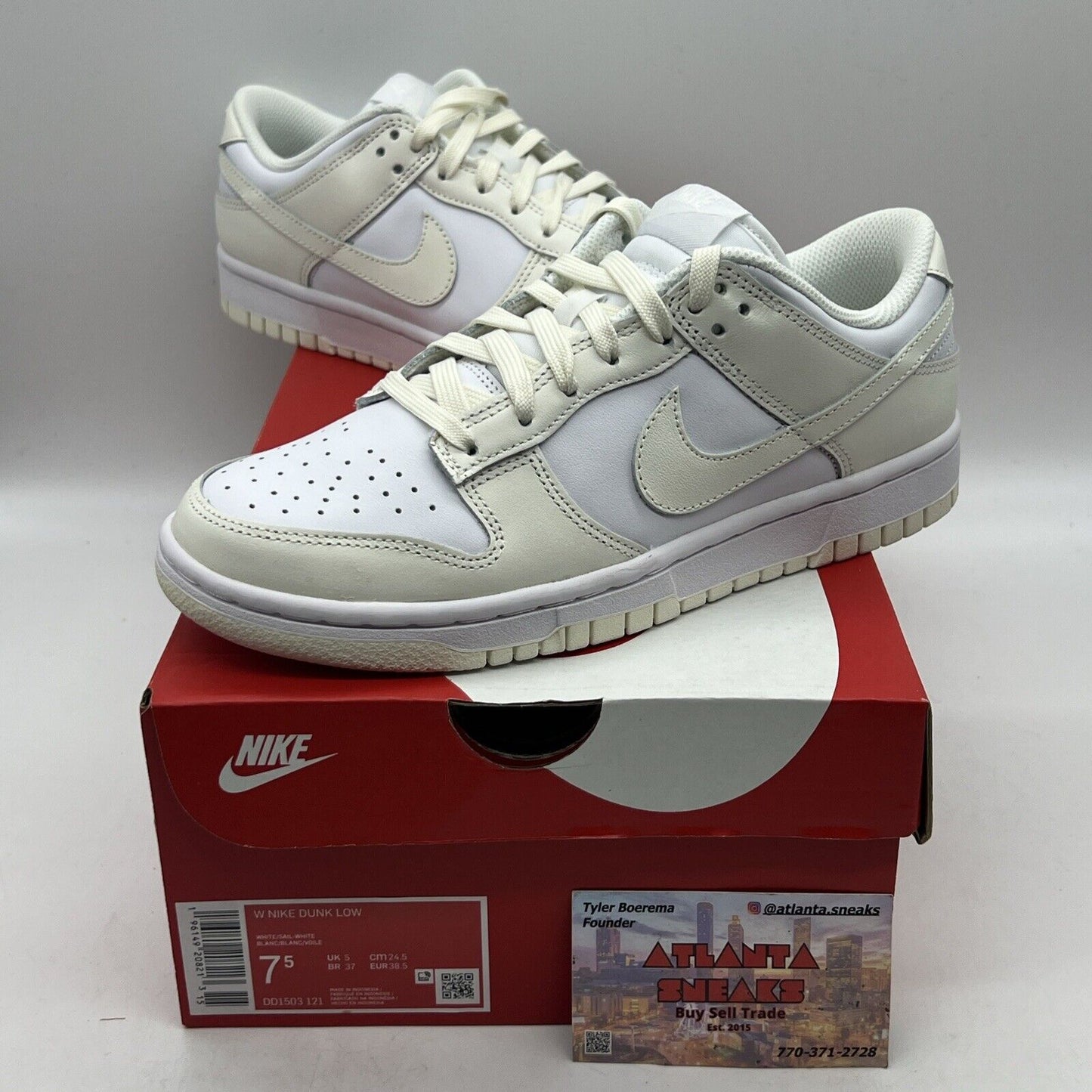 Nike Dunk Low White Sail DD1503-121 Women's Sneakers Size 7.5 Brand New Og All