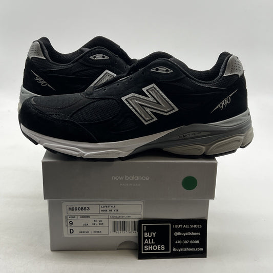 Size 9 - New Balance 990v3 Black And Silver (M990BS3)