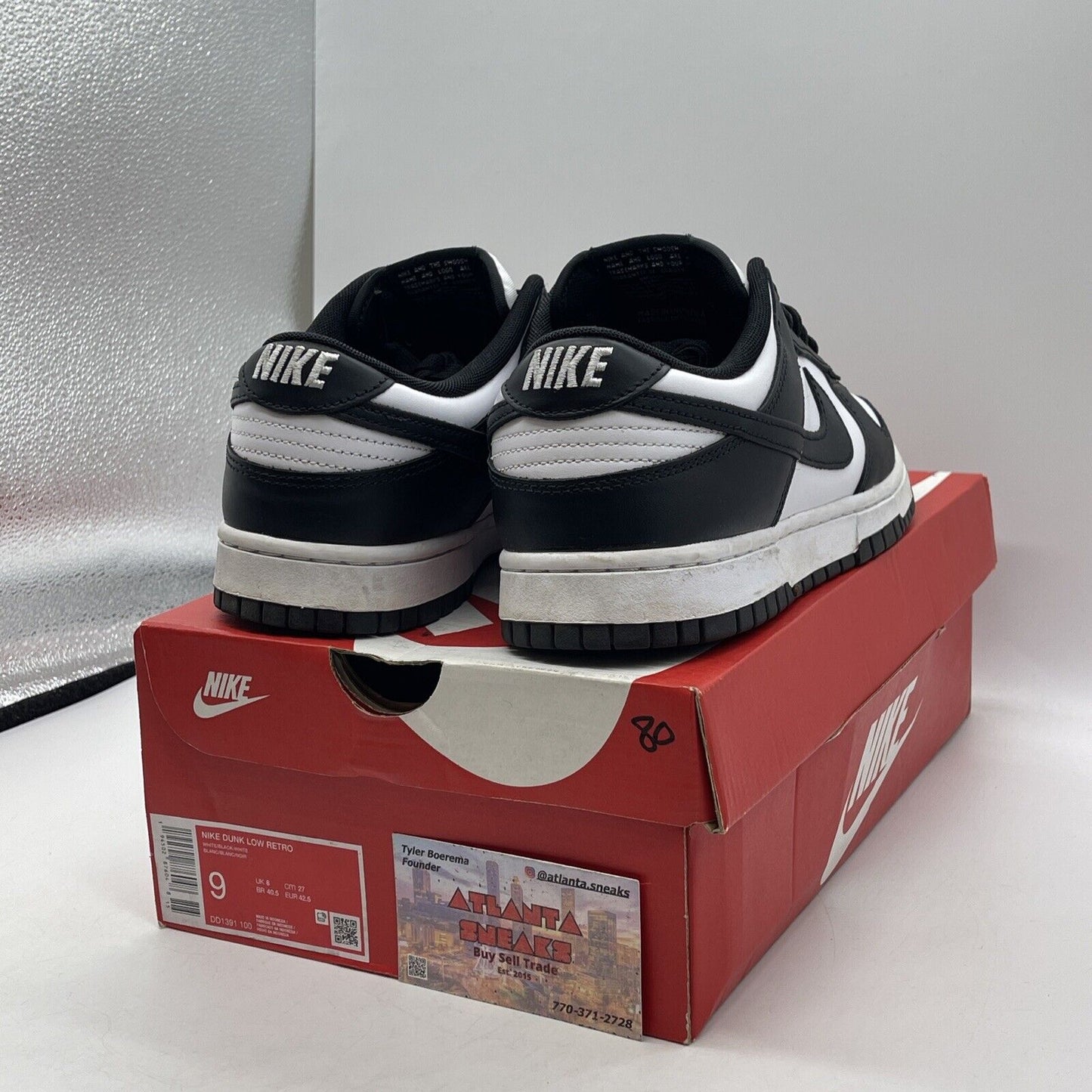 Size 9 - Nike Dunk Low Black White Leather (DD1391-100)