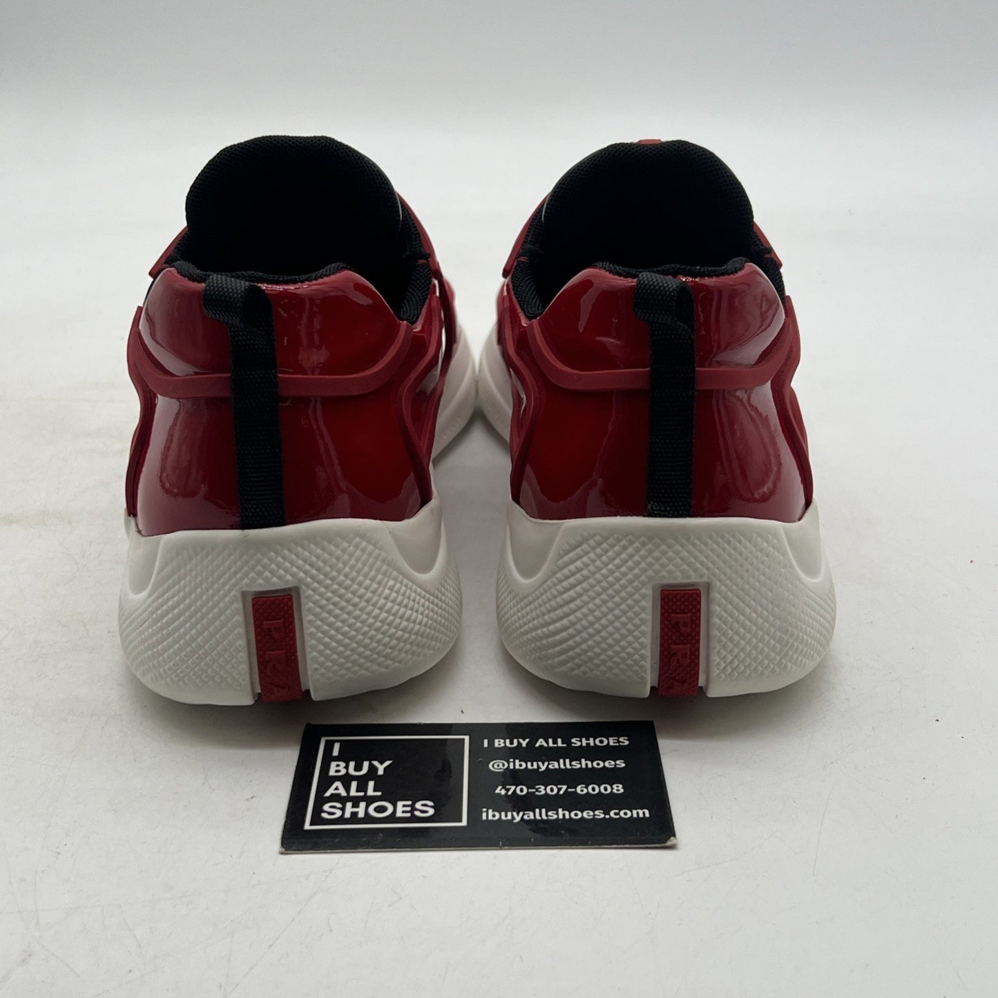 Size 8.5P - PRADA Men's Americas Cup Sneakers Red