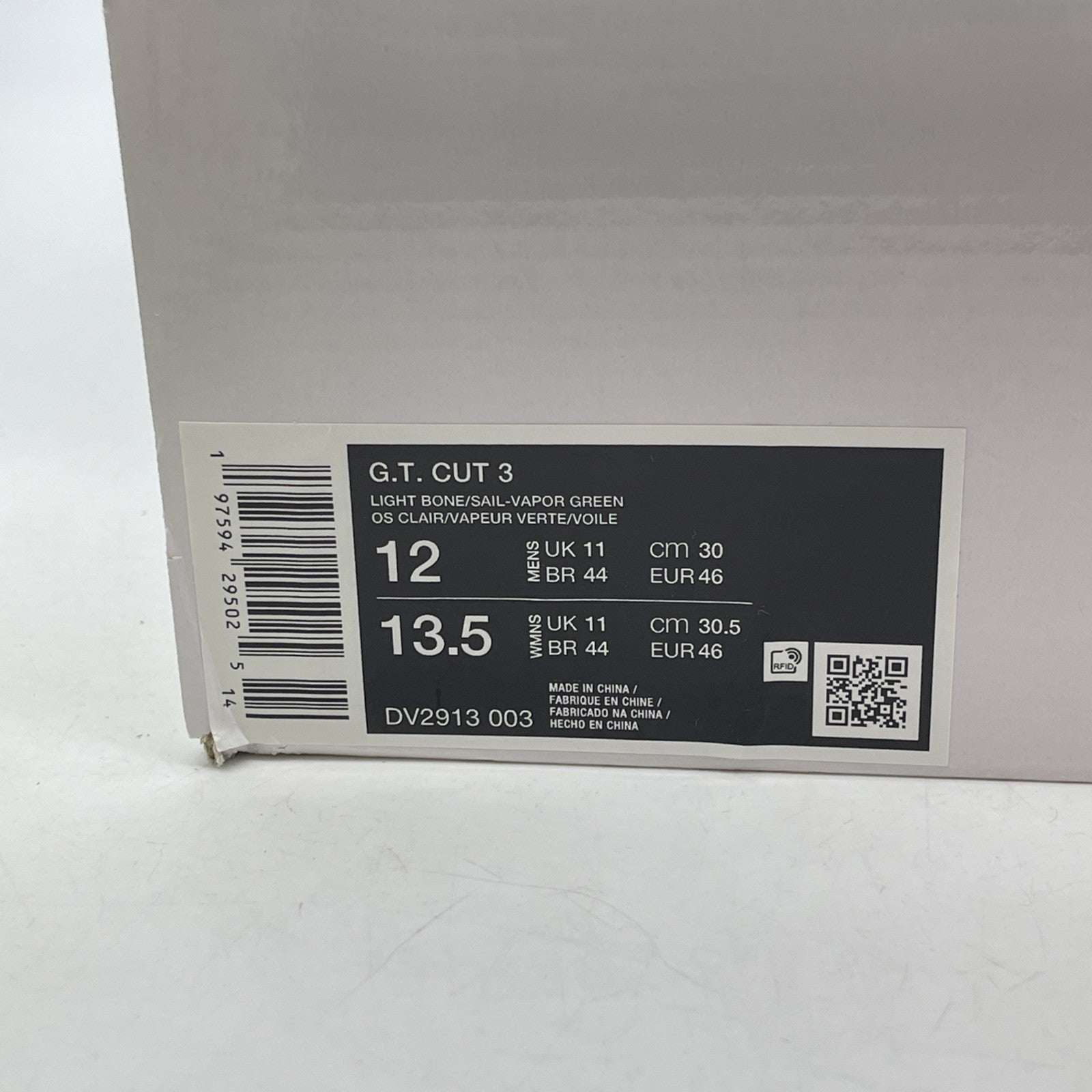 Size 12 - Nike Air Zoom GT Cut 3 Vapor Green White Grey Suede (DV2913-003)