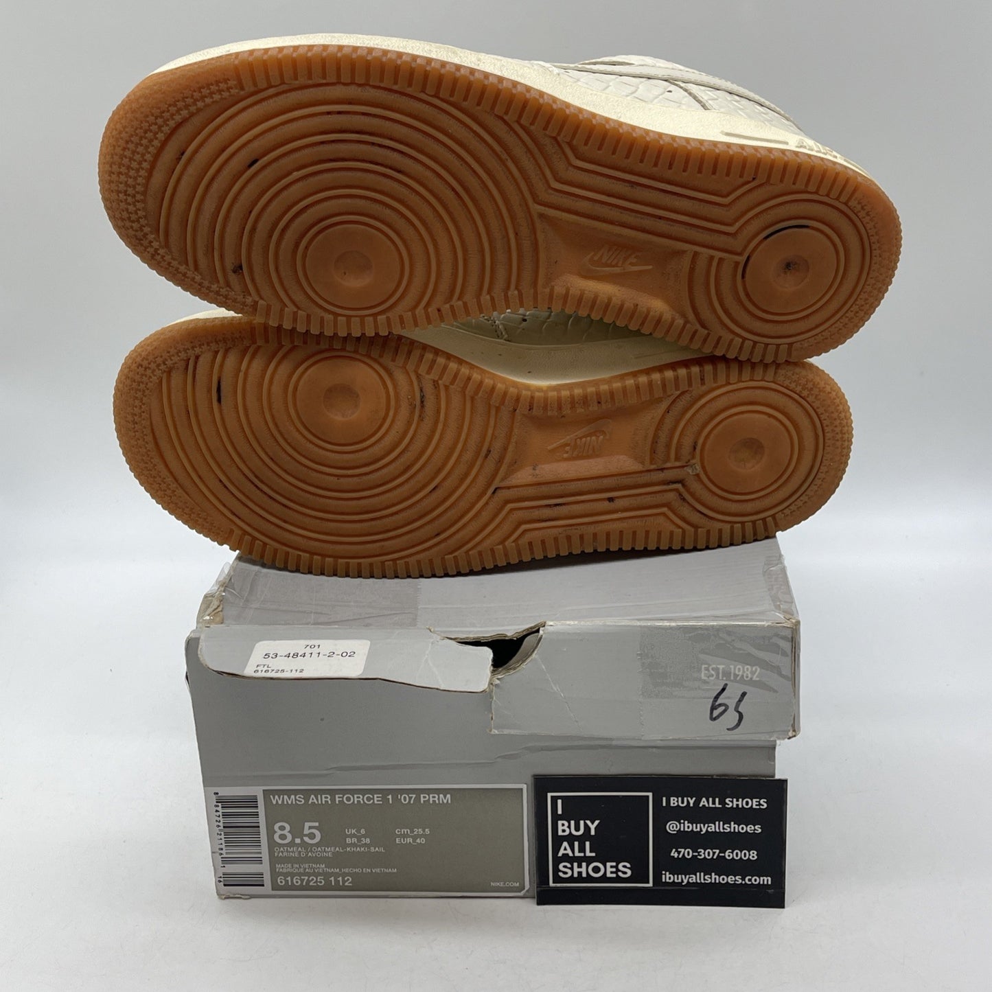 Size 8.5W - Nike Air Force 1 Premium Low 112 Brown Leather (616725-112)
