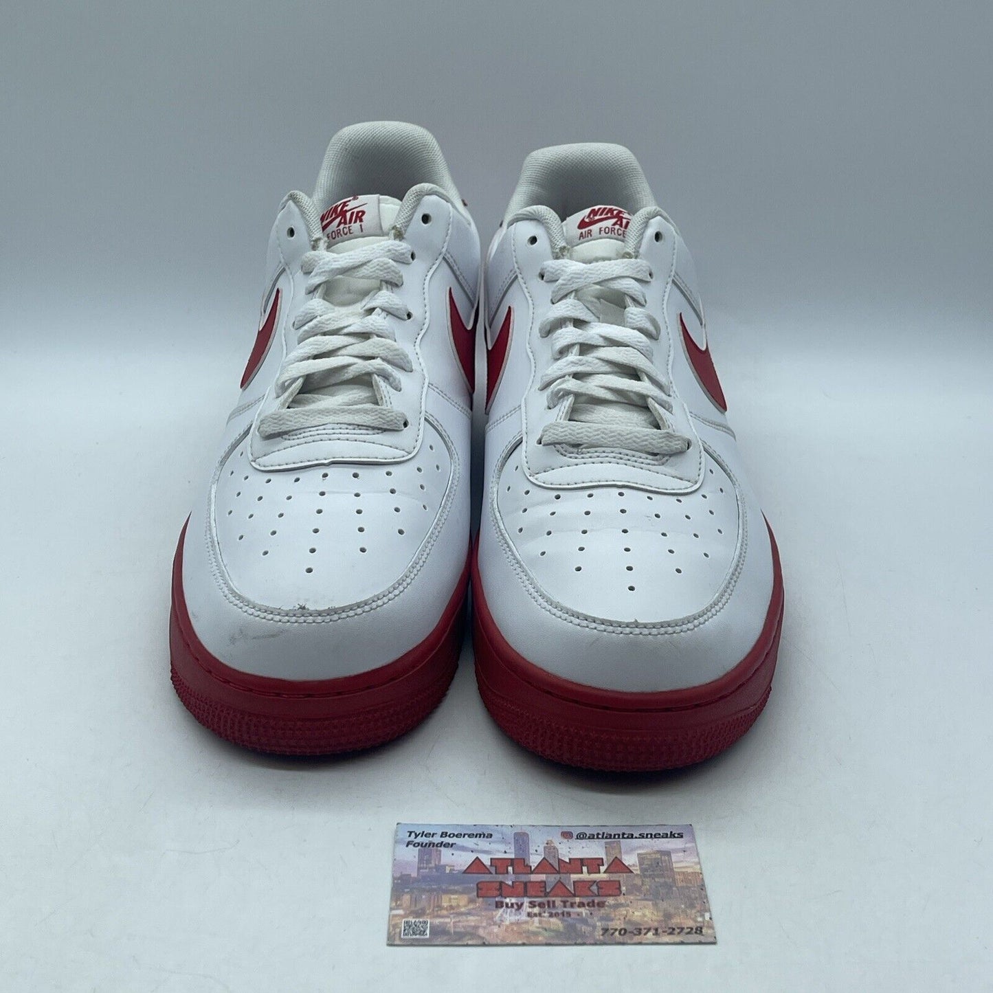 Size 12 - Nike Air Force 1 Low White Red Sole Leather (CK7663-102)