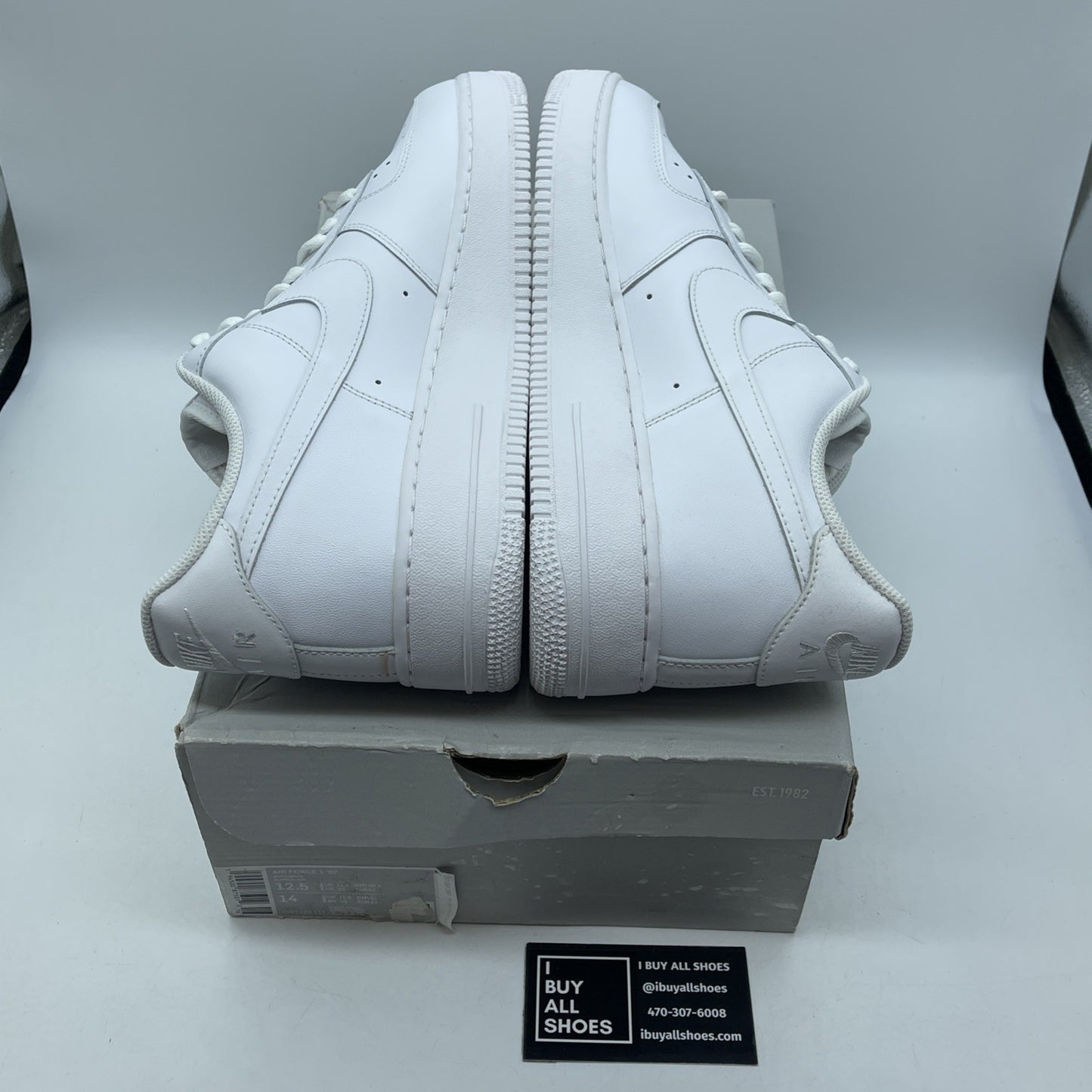 Size 12.5 - Nike Air Force 1 '07 Low Triple White Suede Leather (CW2288-111)