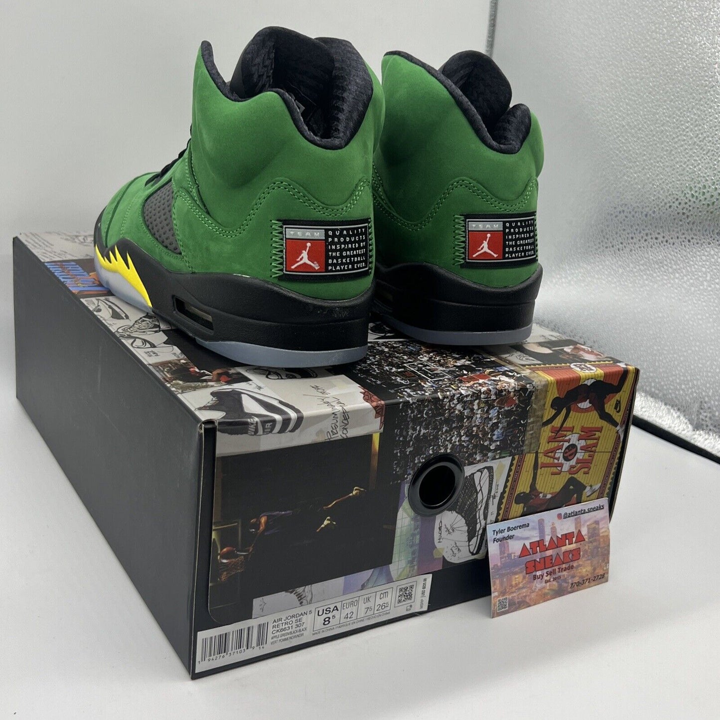 Size 8.5 - Jordan 5 Retro SE Oregon 2020 Brand New Og All Green Yellow Black DS