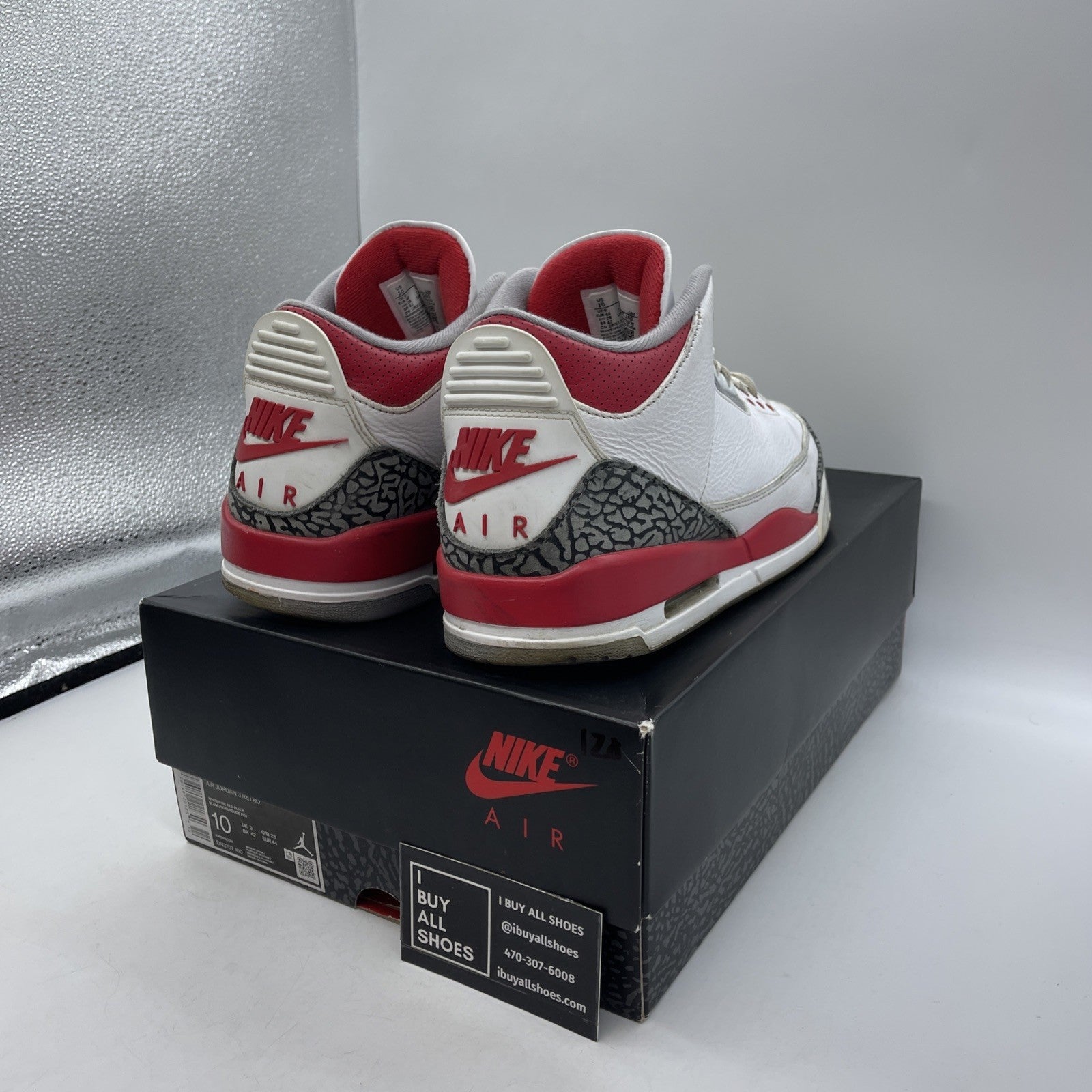 Size 10 - Jordan 3 Retro Mid Fire Red White Suede Leather (DN3707-160)