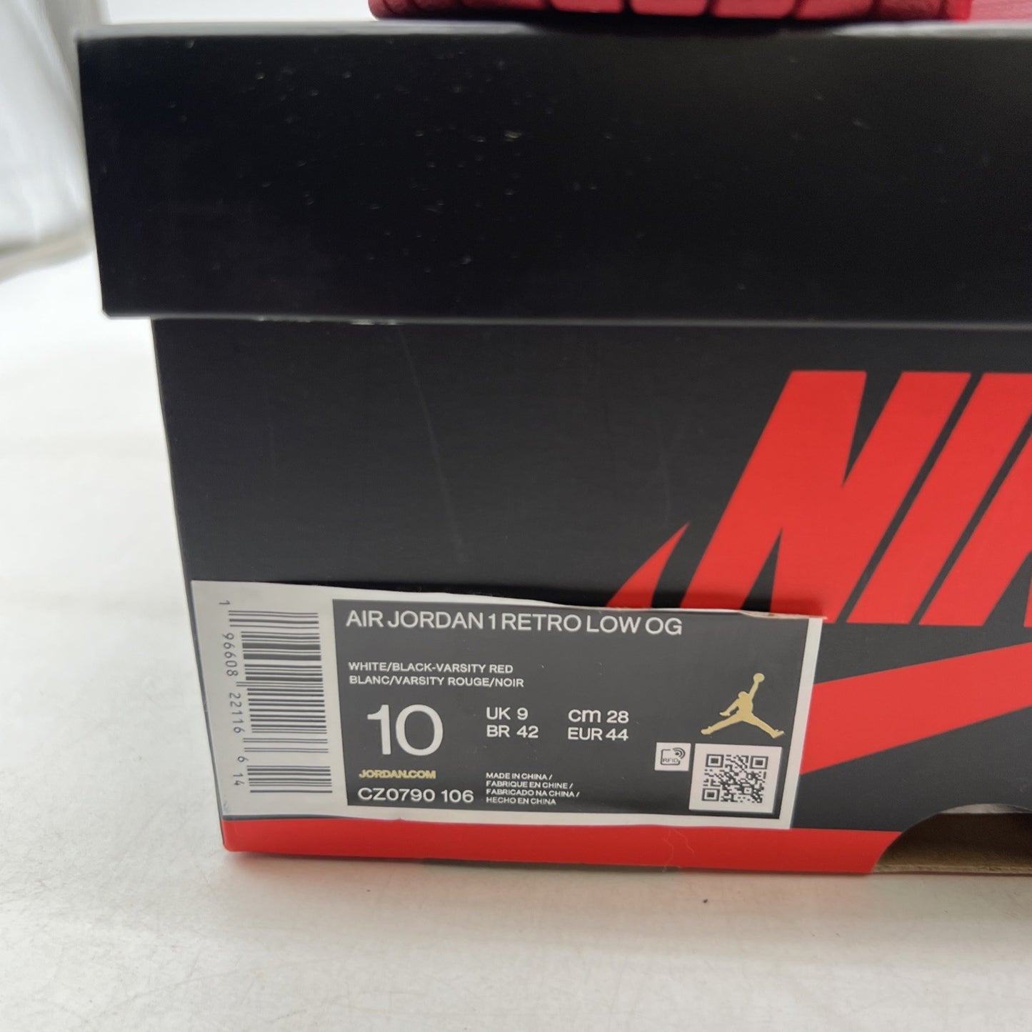 Size 10 - Air Jordan 1 Retro OG Low Black Toe (CZ0790-106)