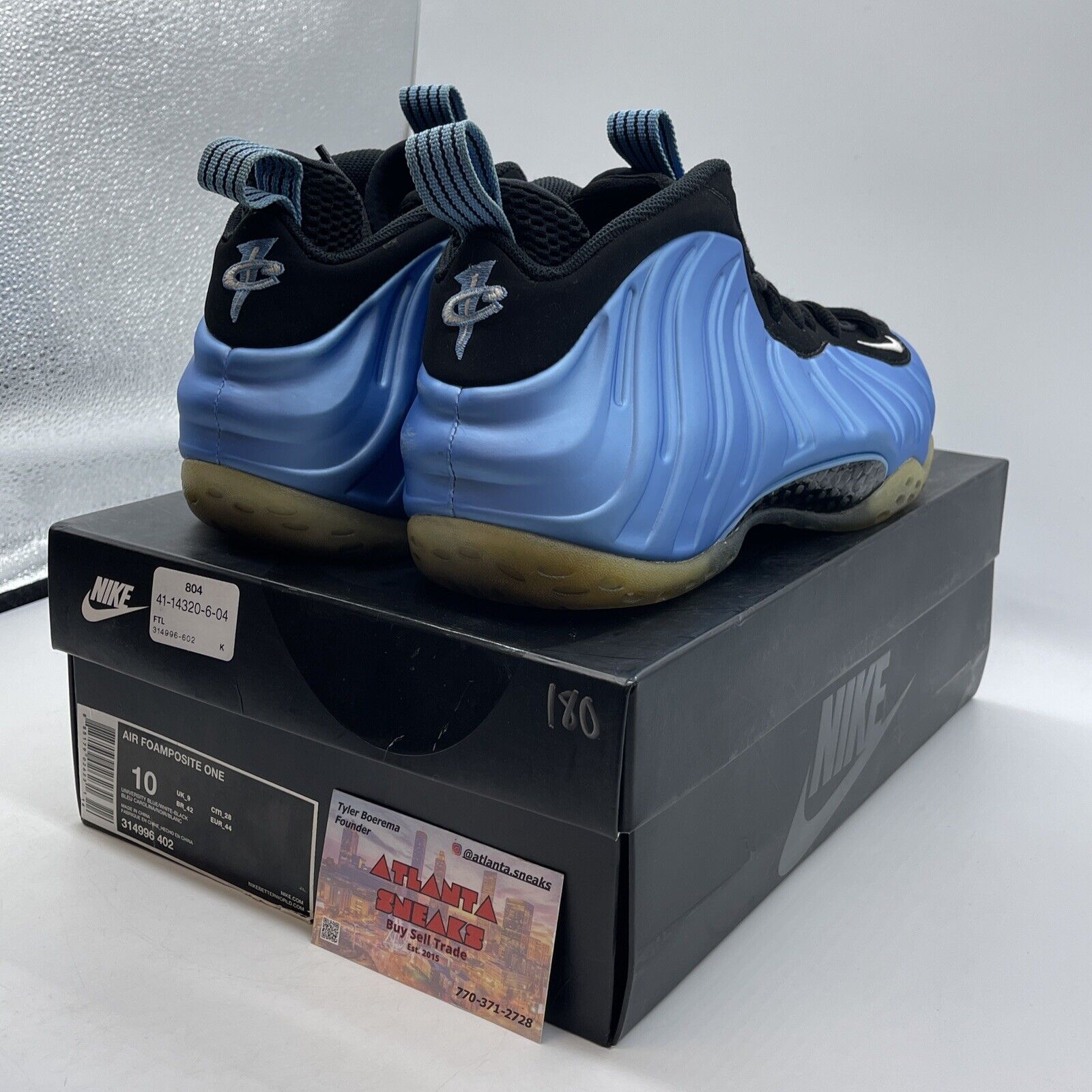 Size 10 - Nike Air Foamposite One University Blue Black White (314996-402)