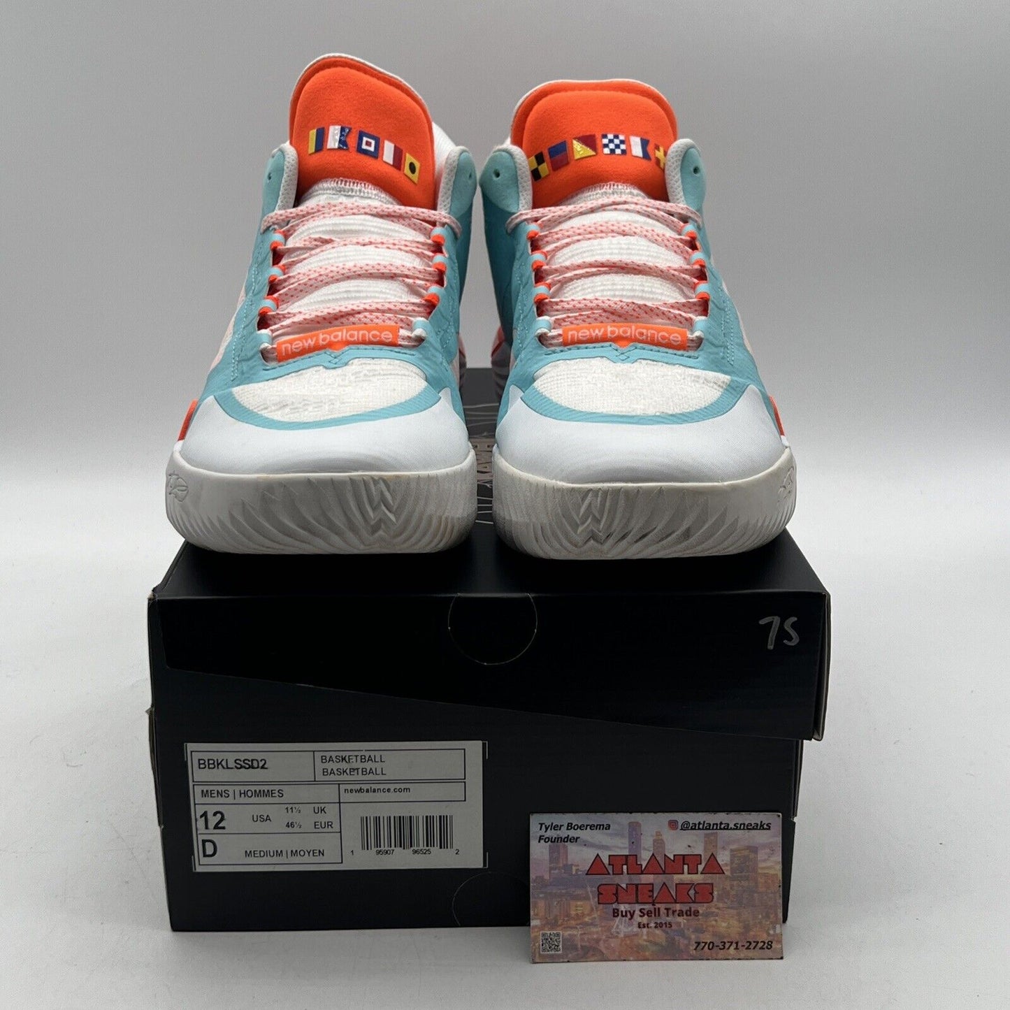 Size 12 - New Balance KAWHI 2 Clippers White Aqua Orange (BBKLSSD2)