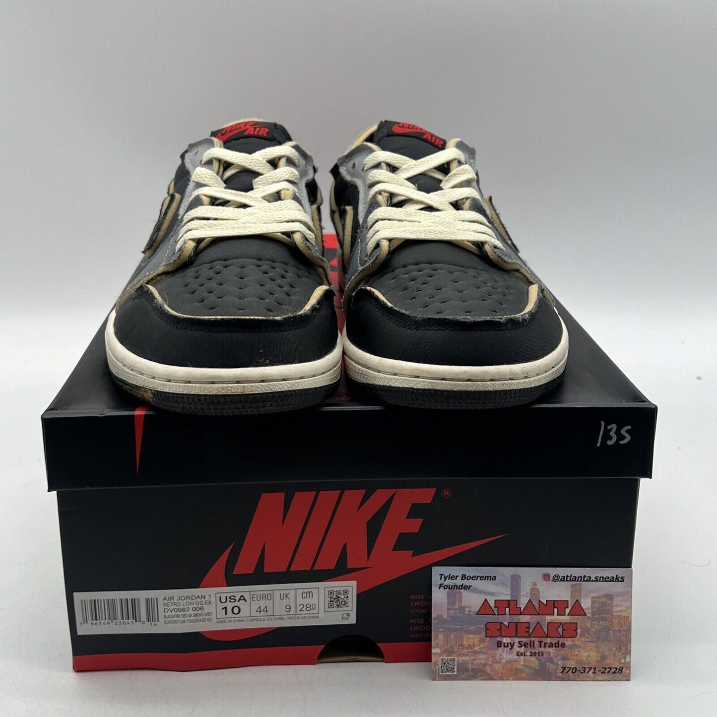 Size 10 - Jordan 1 Retro Low OG EX Dark Smoke Gray 2022 (DV0982-006)