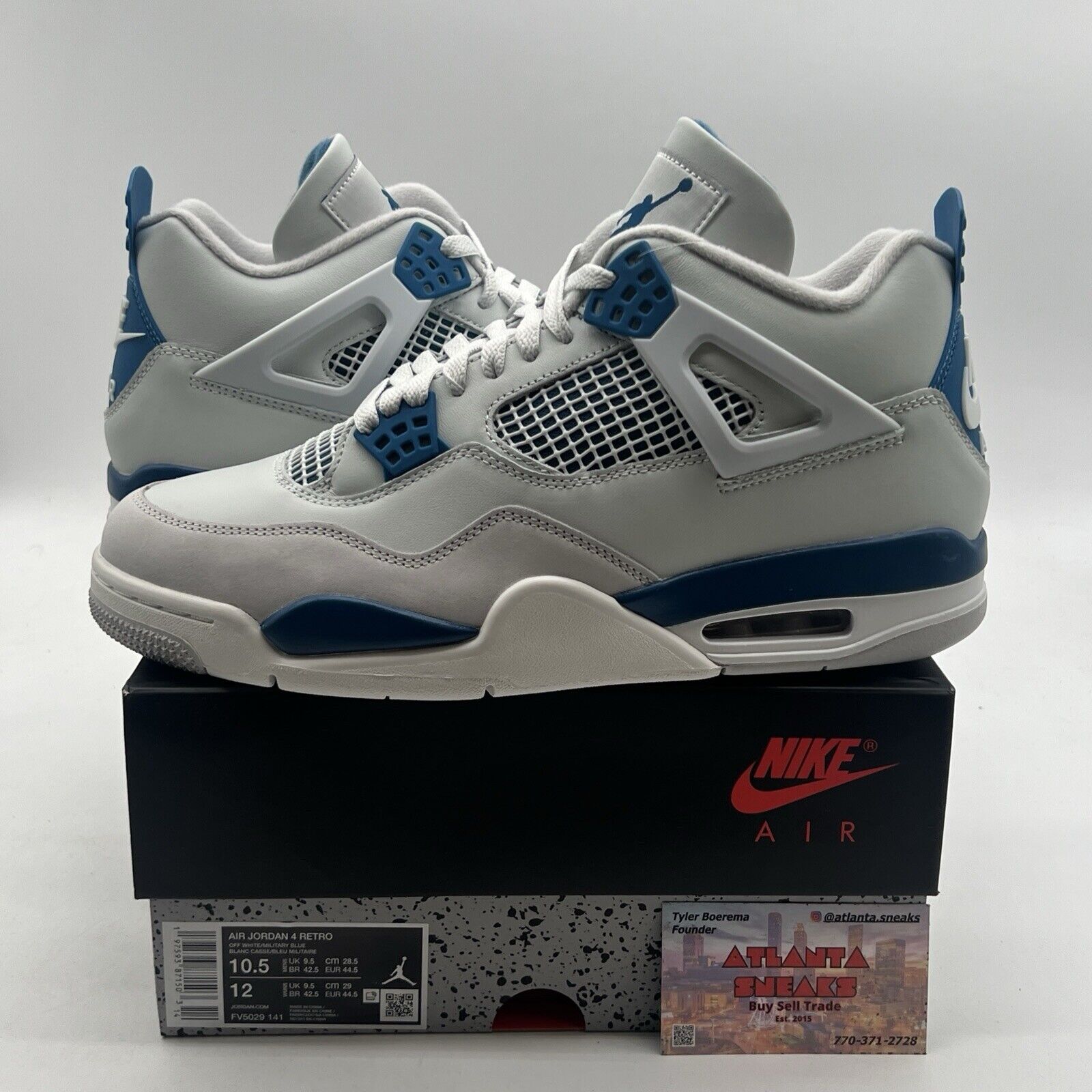 Size 10.5 - Air Jordan 4 Retro 2024 Military Blue (FV5029-141)