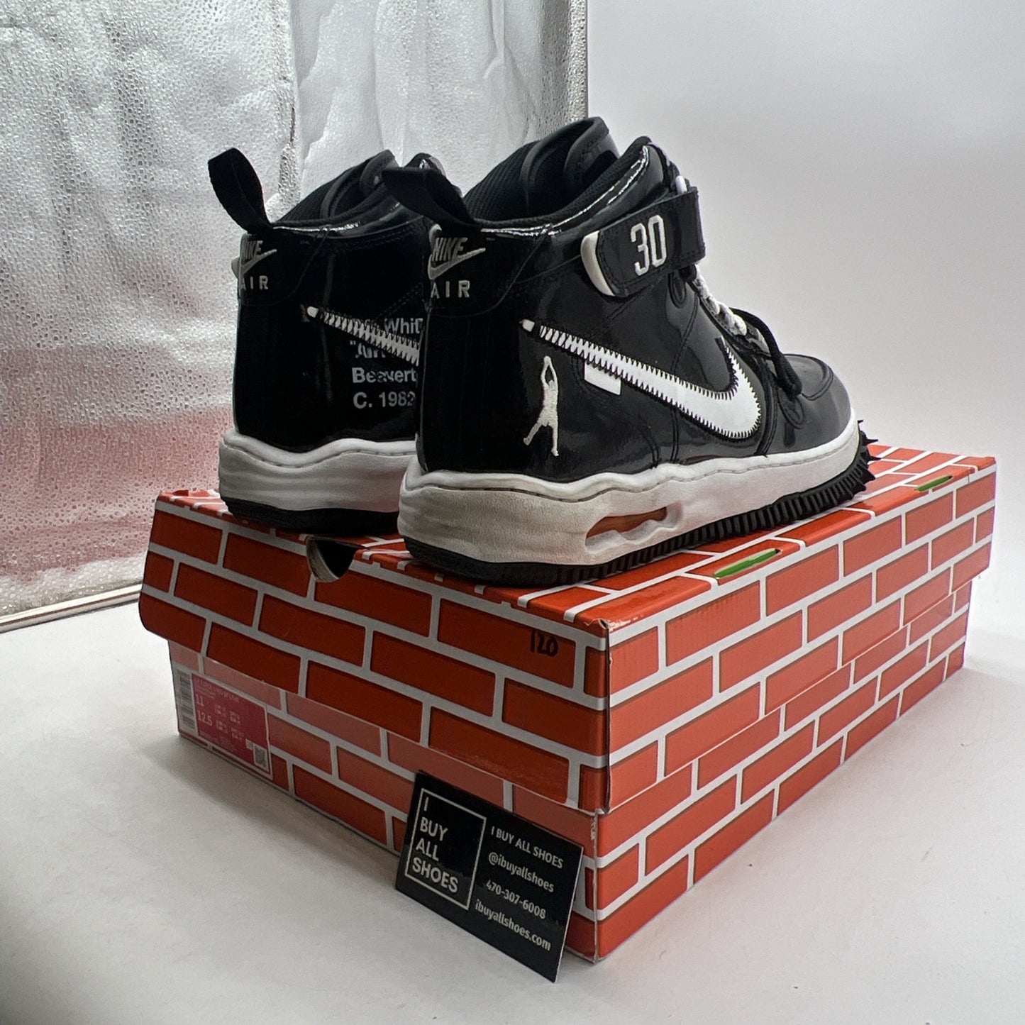 Size 11 - Nike Off-White x Air Force 1 SP Leather Mid Sheed (DR0500-001)