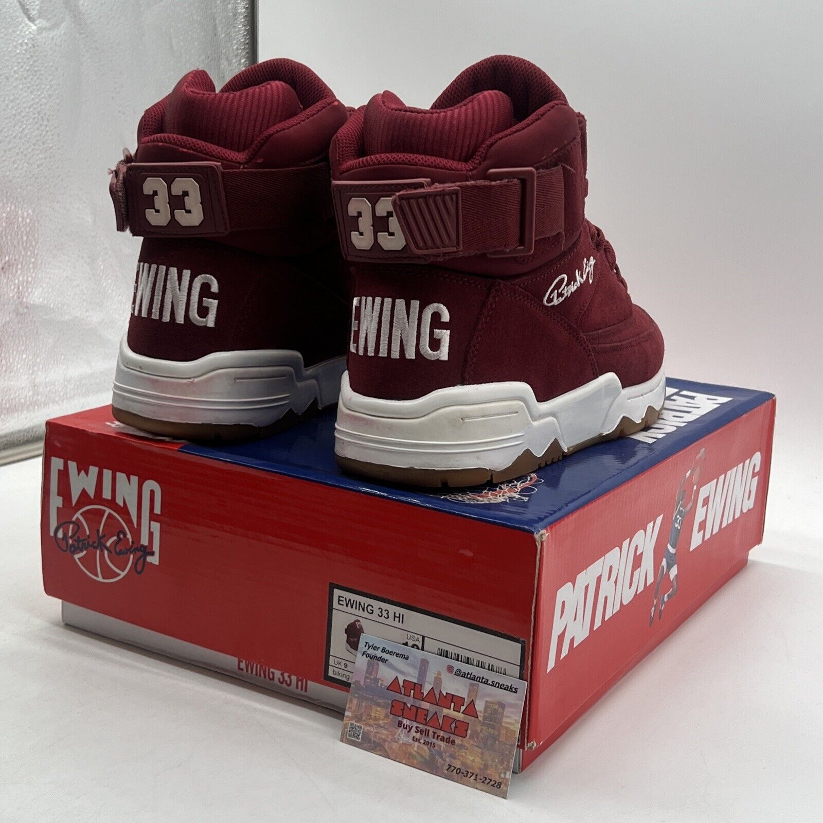 Size 10 - Ewing Athletics 33 Burgundy High-Top Sneakers (1EW90013-602)