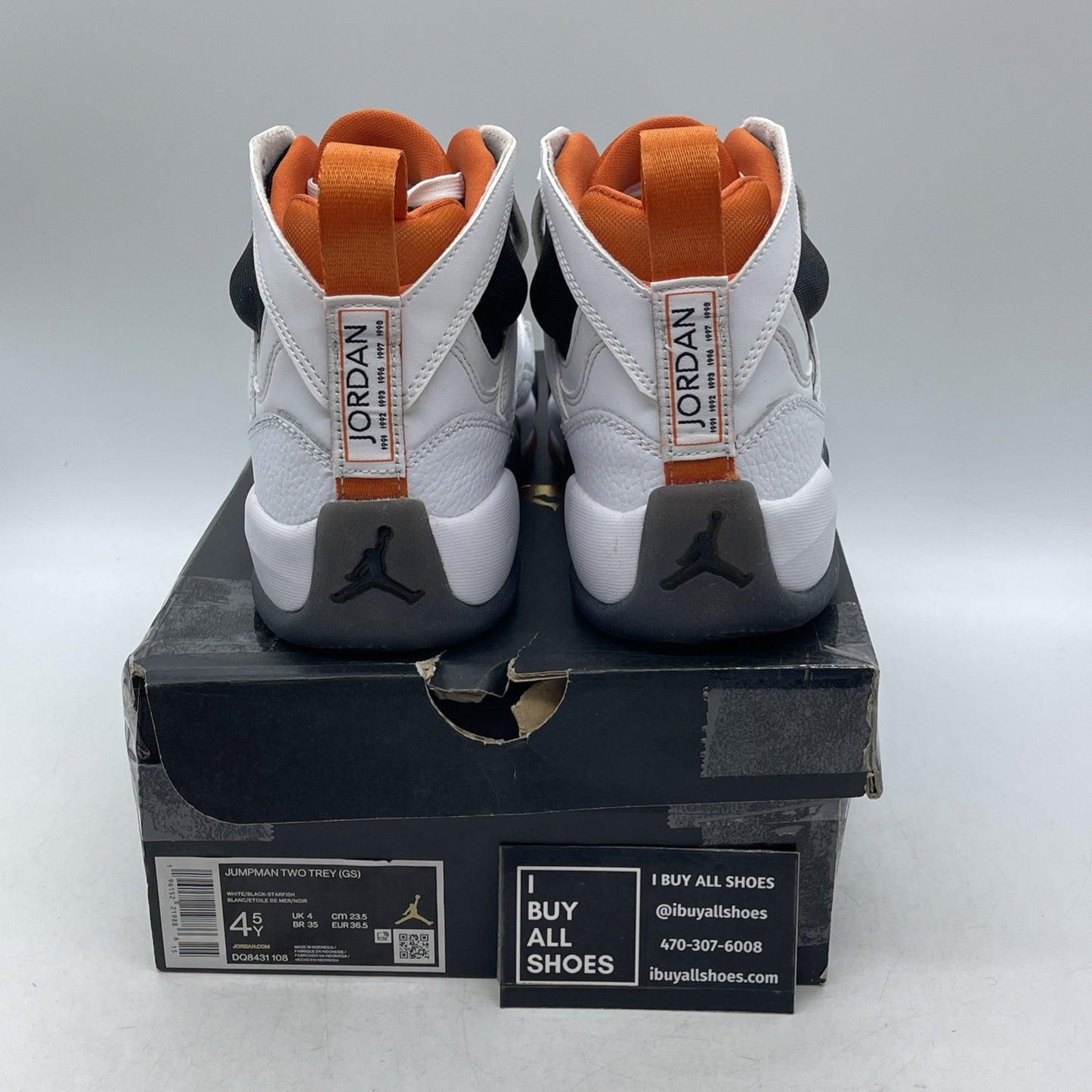 Size 4.5Y (GS) - Air Jordan Jumpman Two Trey Mid Concord-Bred (DQ8431-108)