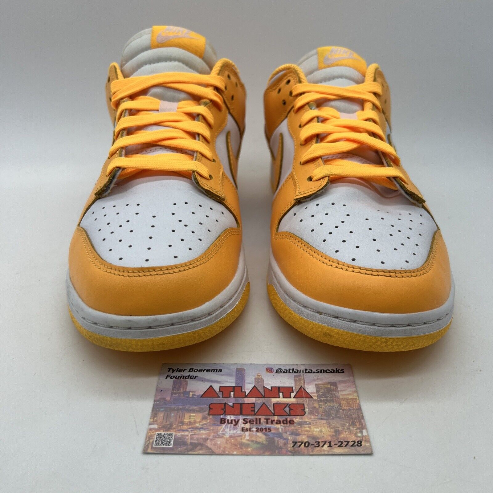 Size 10.5 - Nike Dunk Low Laser Orange W White Leather (DD1503-800)