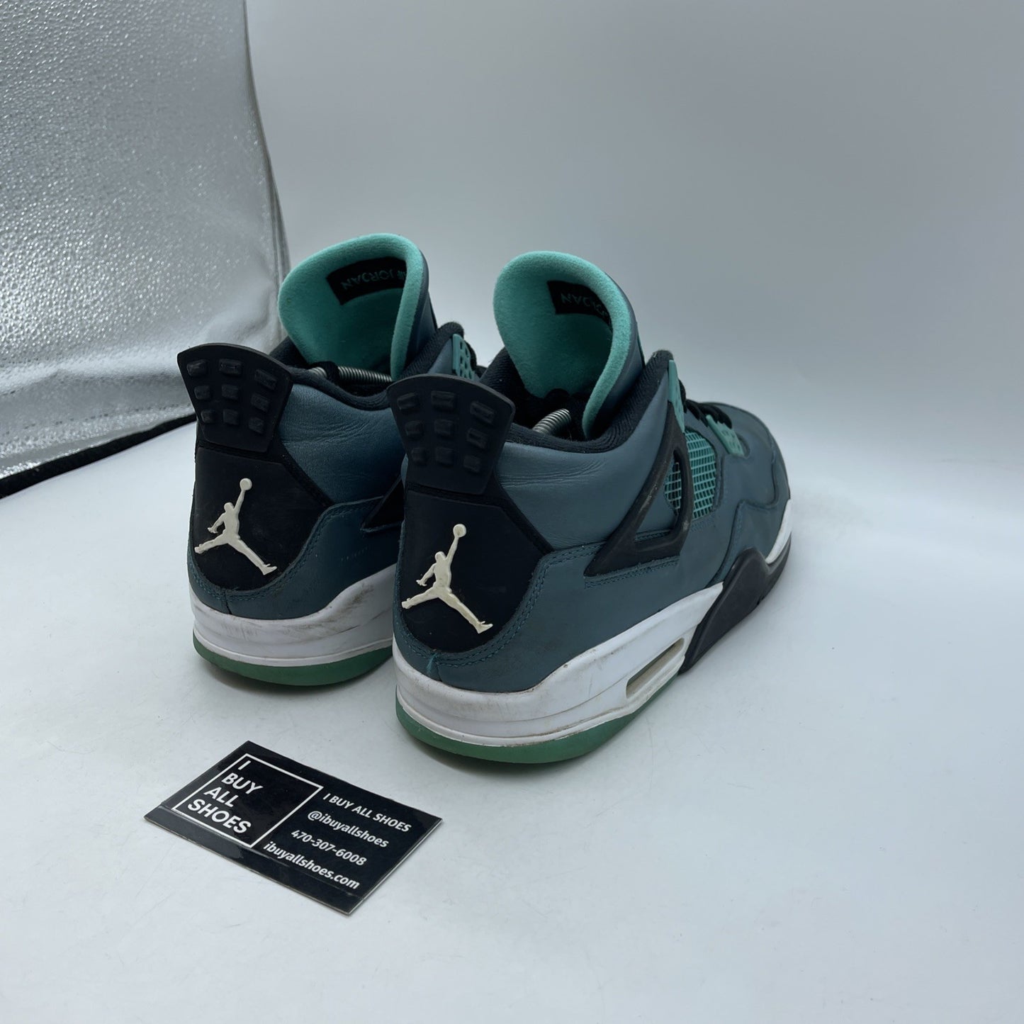 Size 11.5 - Air Jordan 4 Retro Teal Black White Leather (705331-330)