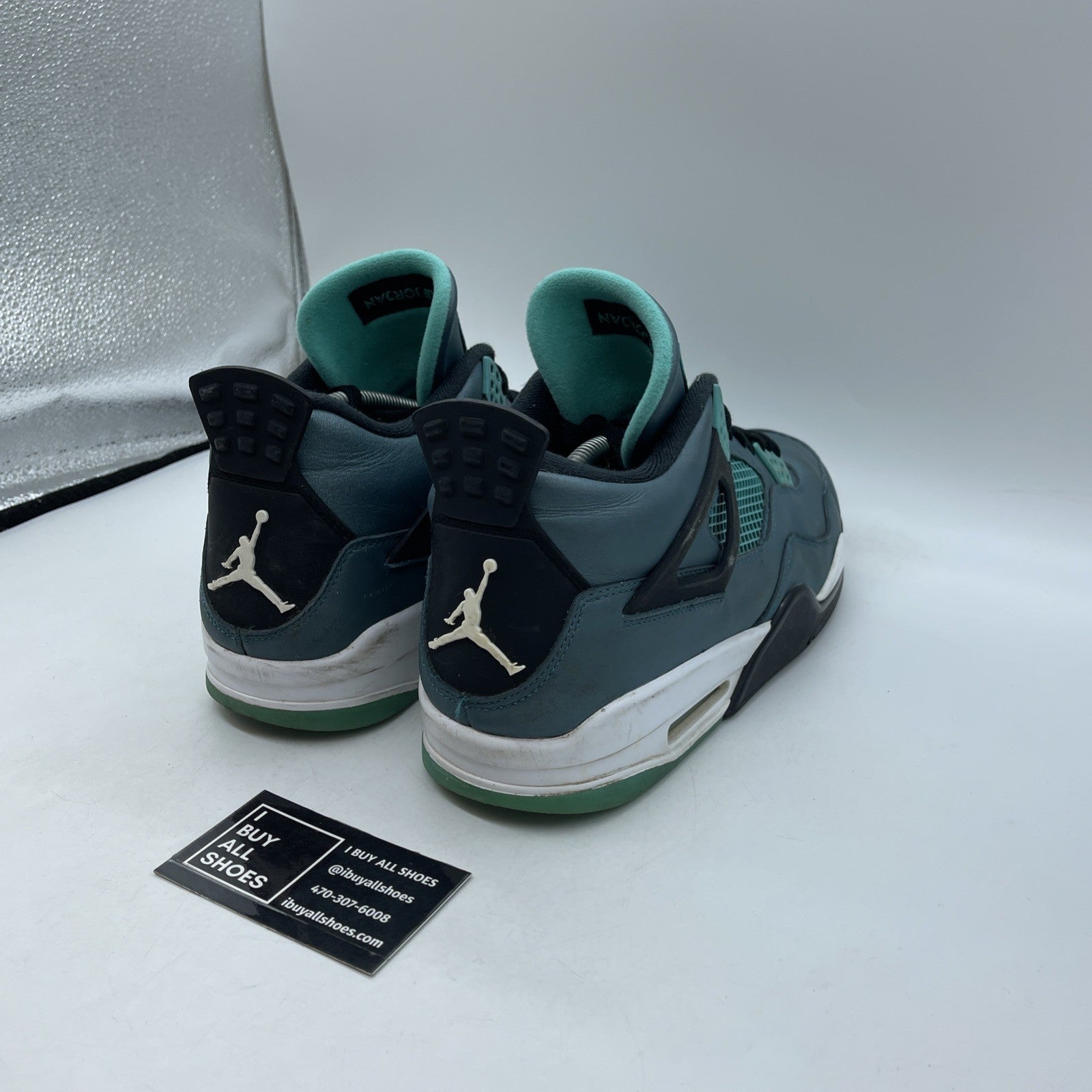 Size 11.5 - Air Jordan 4 Retro Teal Black White Leather (705331-330)