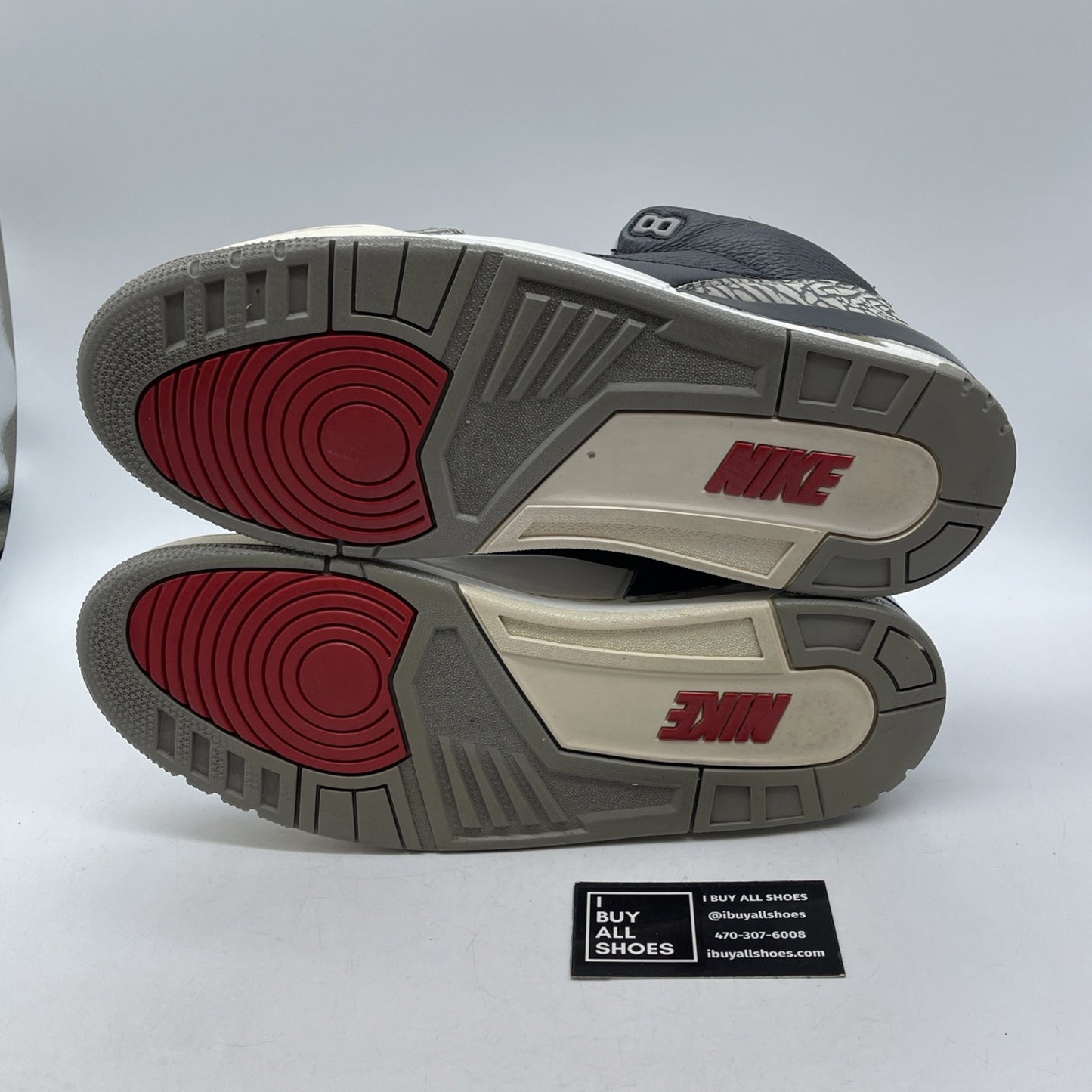 Size 12 - Jordan 3 Retro OG Mid Black Cement Grey Leather Suede (854262-001)