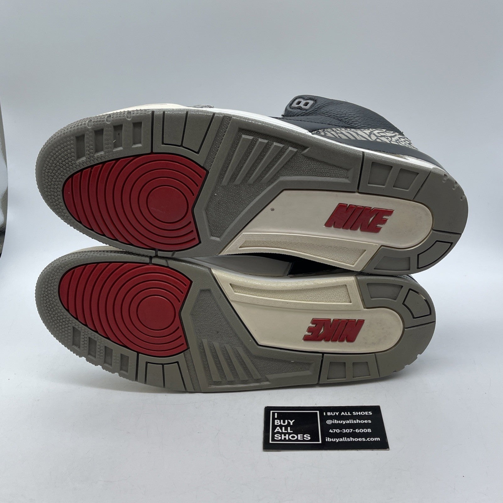 Size 12 - Jordan 3 Retro OG Mid Black Cement Grey Leather Suede (854262-001)