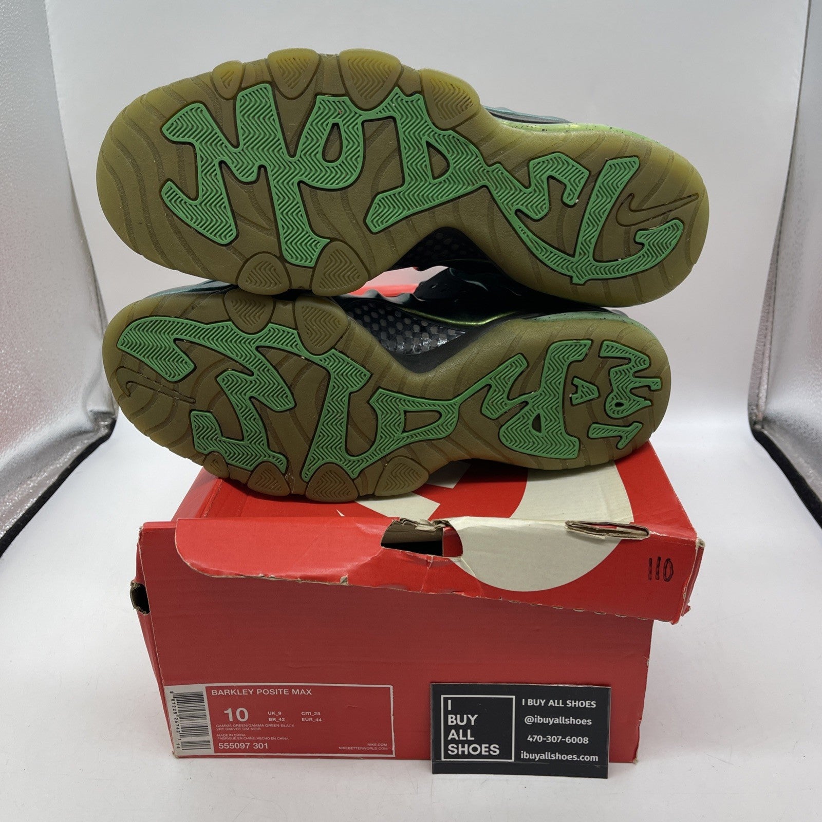 Size 10 - Nike Barkley Posite Max Gamma Green (555097-301)