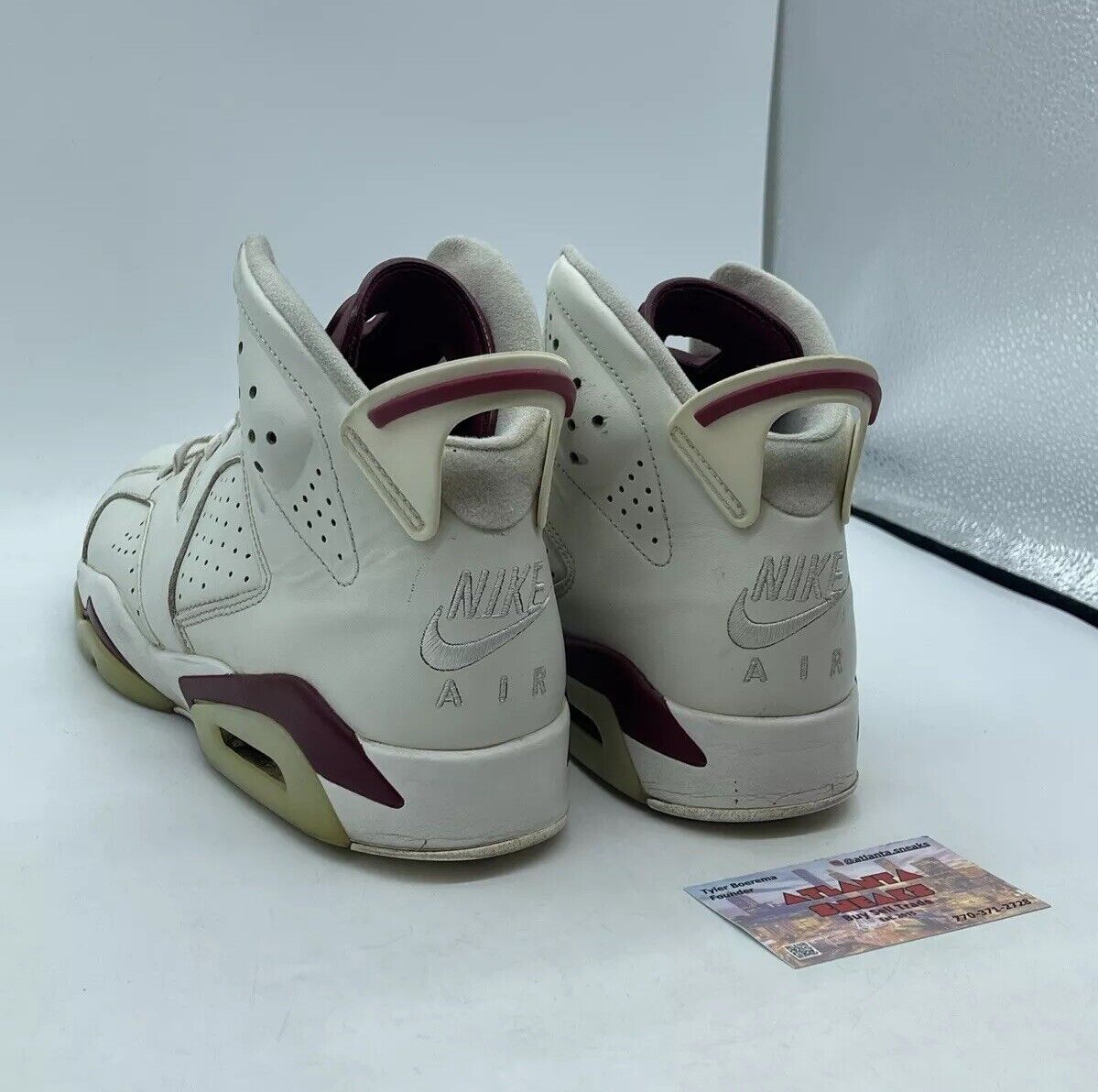 Size 9.5 - Air Jordan 6 Retro 2015 Maroon White Leather (384664-116)