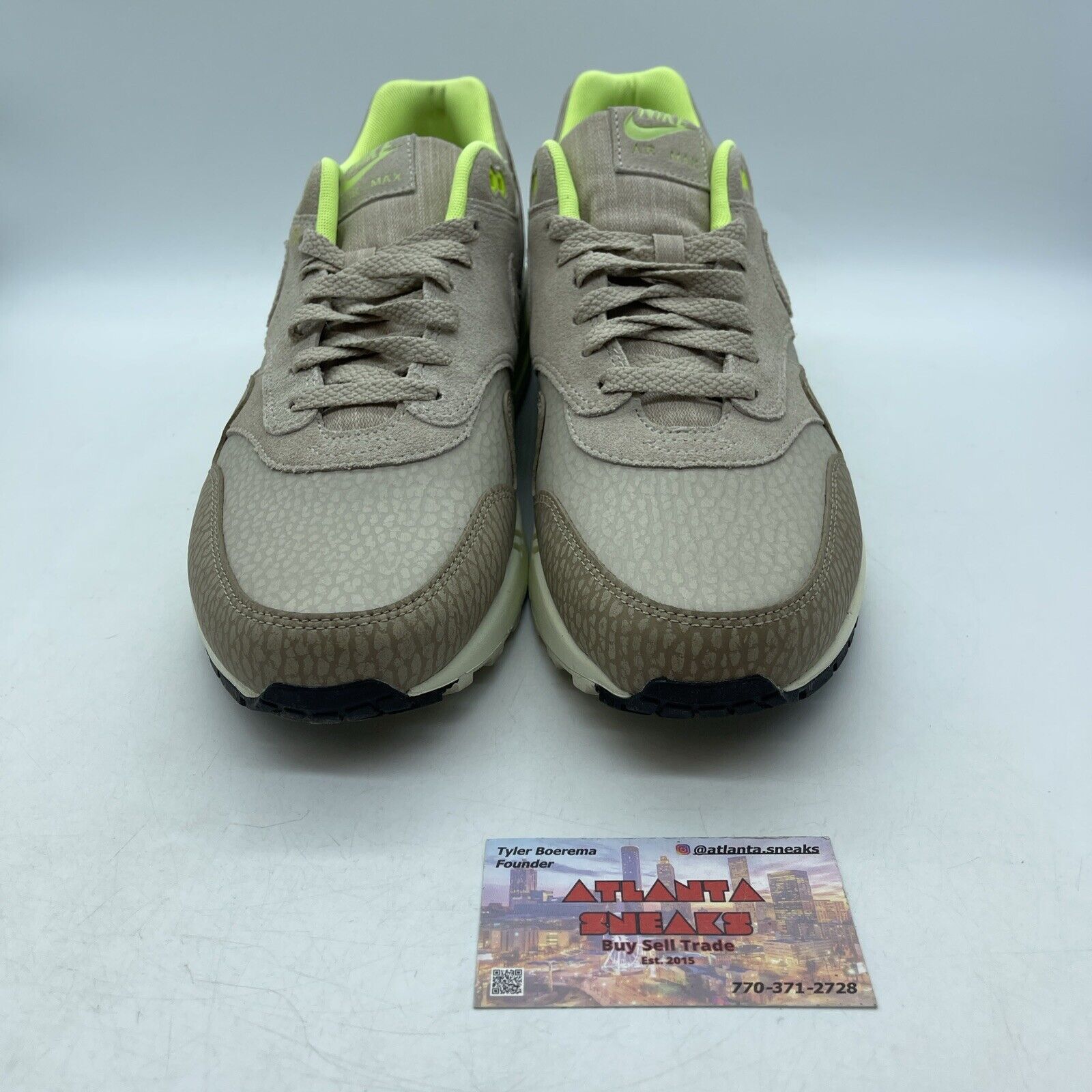 Size 12 - Nike Air Max 1 Prm String Green Tan (512033-203)