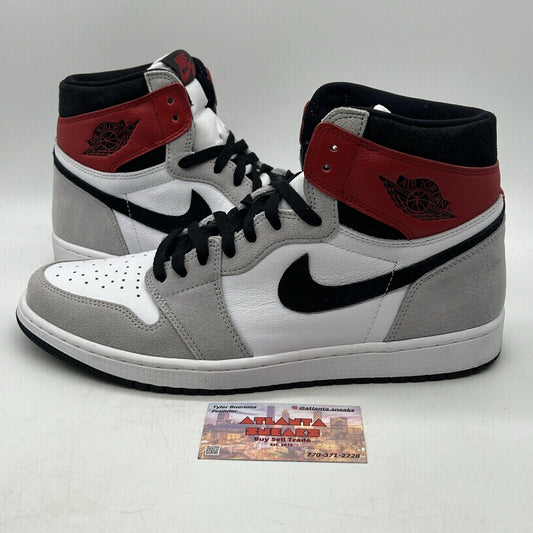 Size 10.5 - Jordan 1 Retro High OG Smoke Gray 2020 Red Black Leather Suede