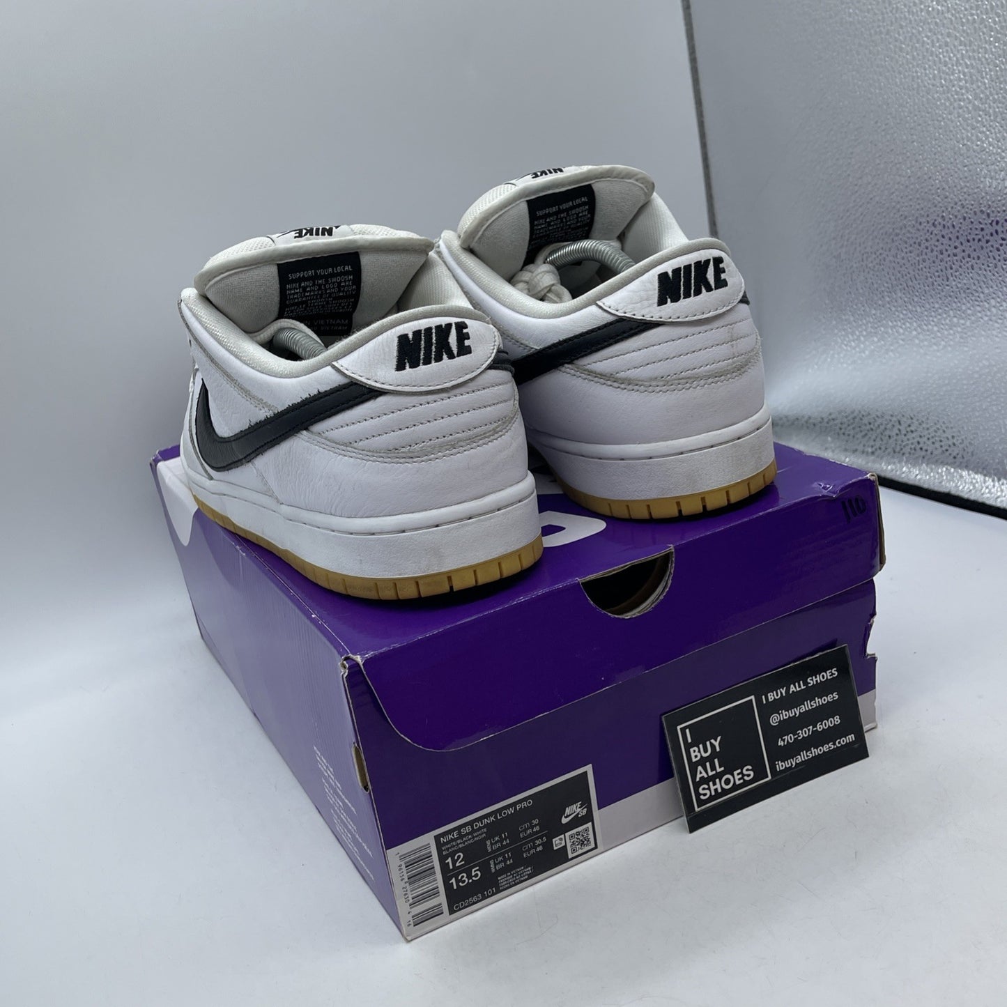 Size 12 - Nike SB Dunk Low White Gum Leather (CD2563-101)