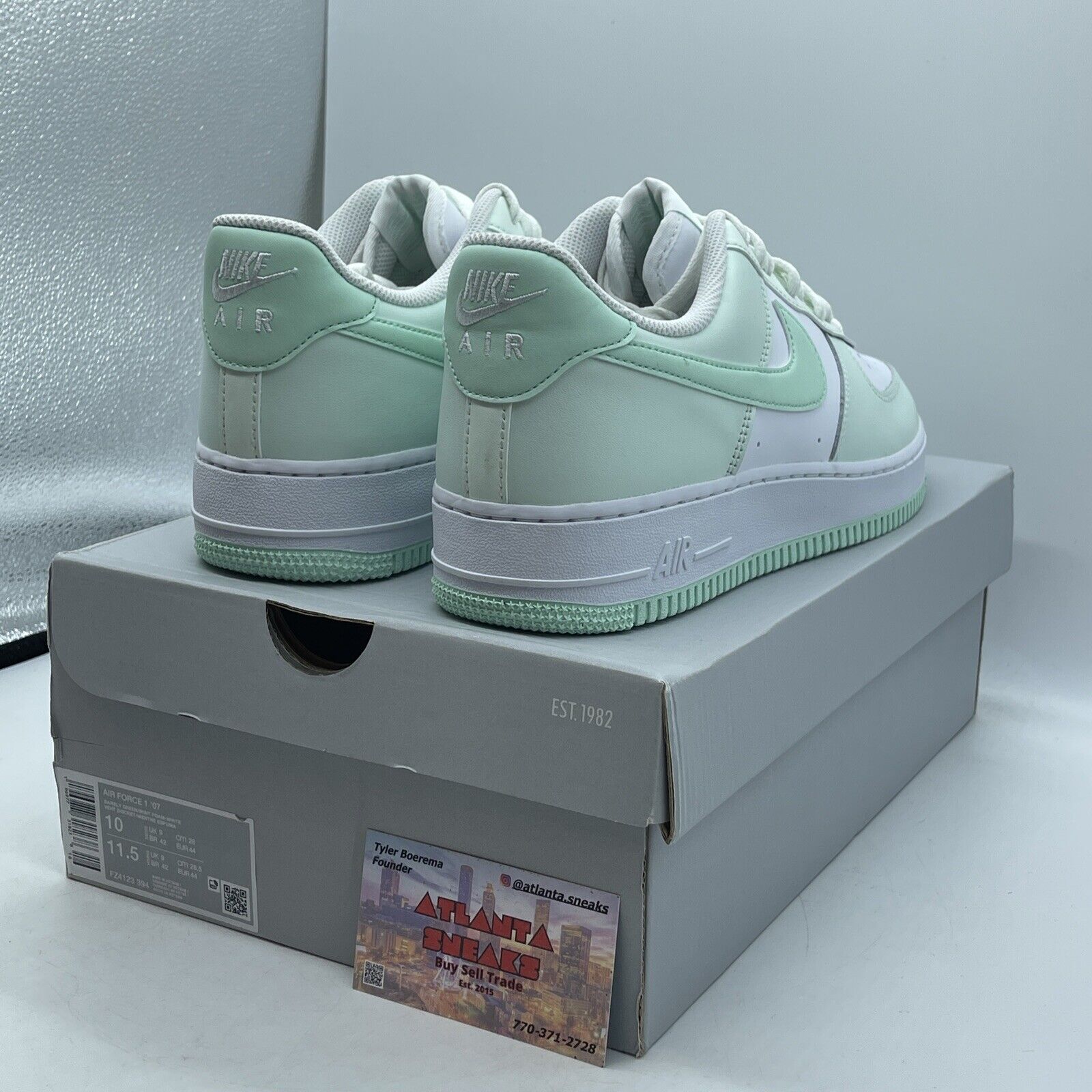 Size 10 - Nike Air Force 1 Low Mint Foam Mint Green White Leather (FZ4123-394)