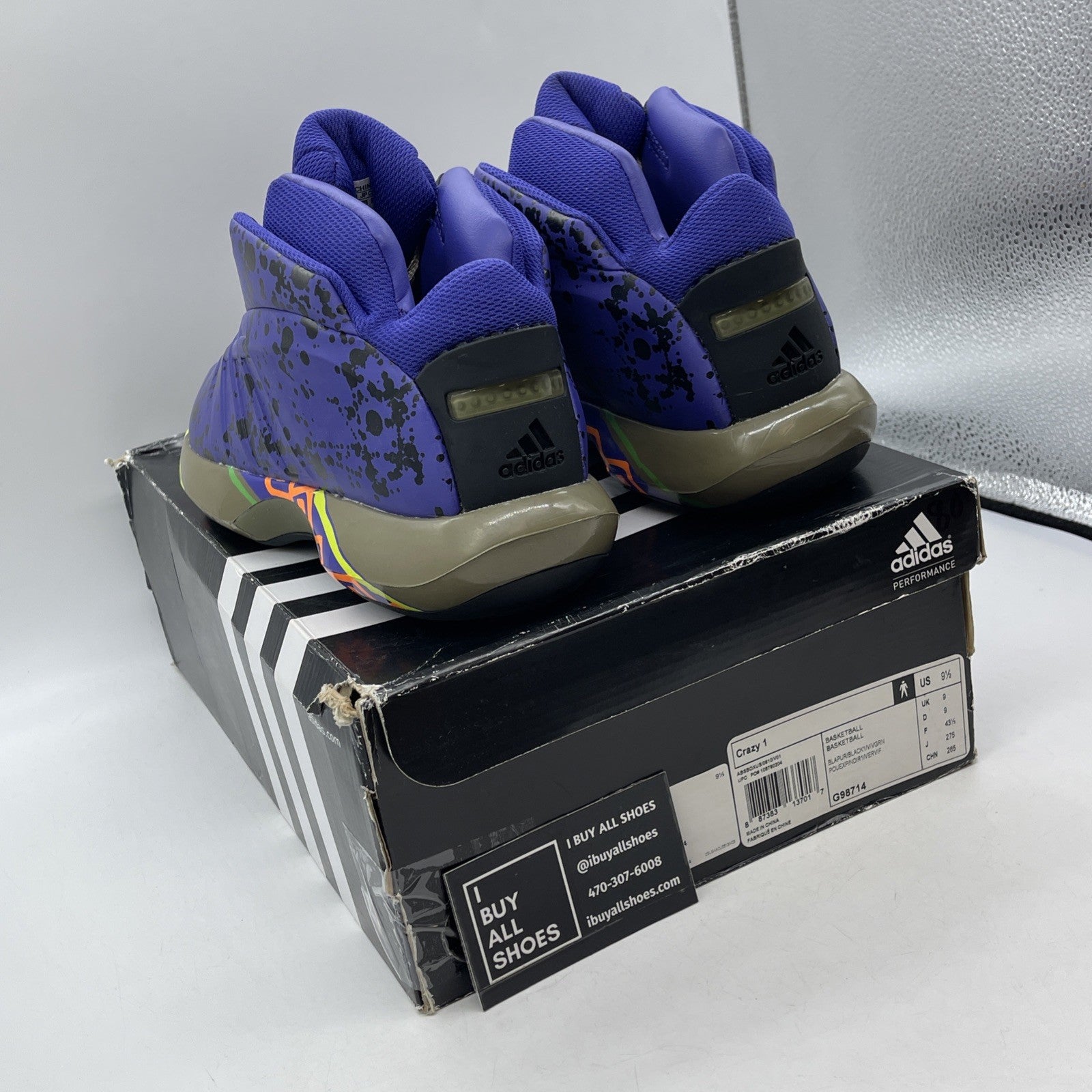Size 9.5 - ADIDAS Crazy  1 KOBE BRYANT PE Purple All Star Game ASG (G9871)