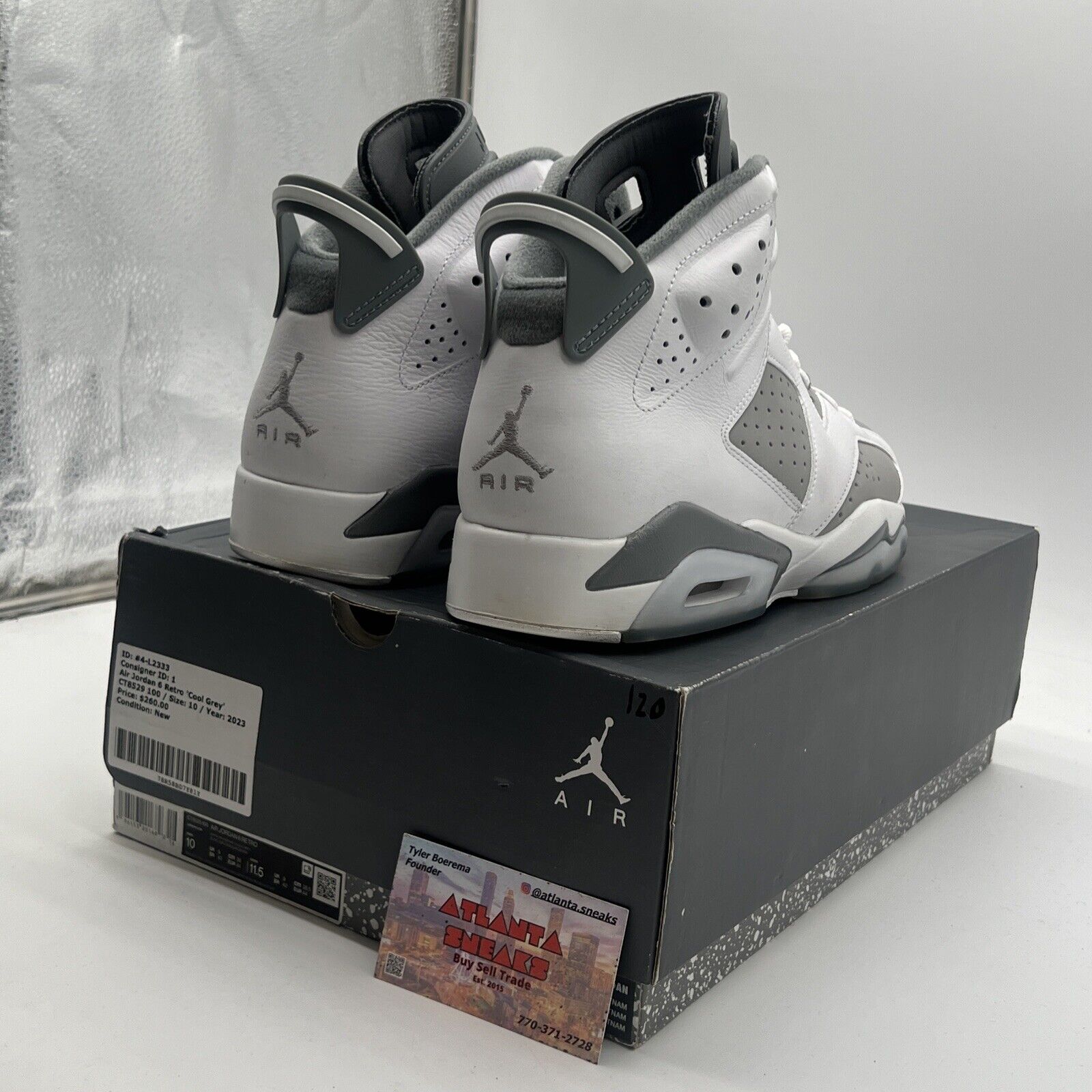 Size 10 - Air Jordan 6 Retro Low Cool Grey (CT8529-100)