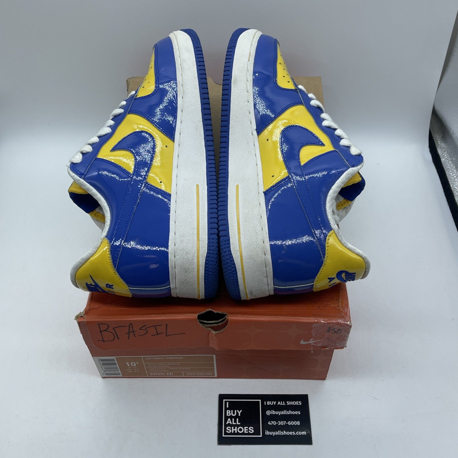 Size 10.5 - Nike Air Force 1 Premium Brazil World Cup Leather (309096-441)