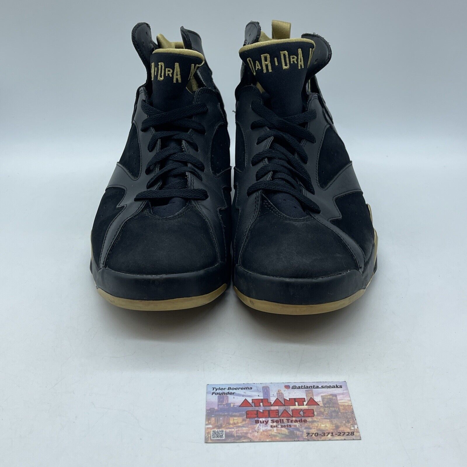 Size 13 - Air Jordan 7 Retro Golden Moments Black Suede Leather (304775-030)