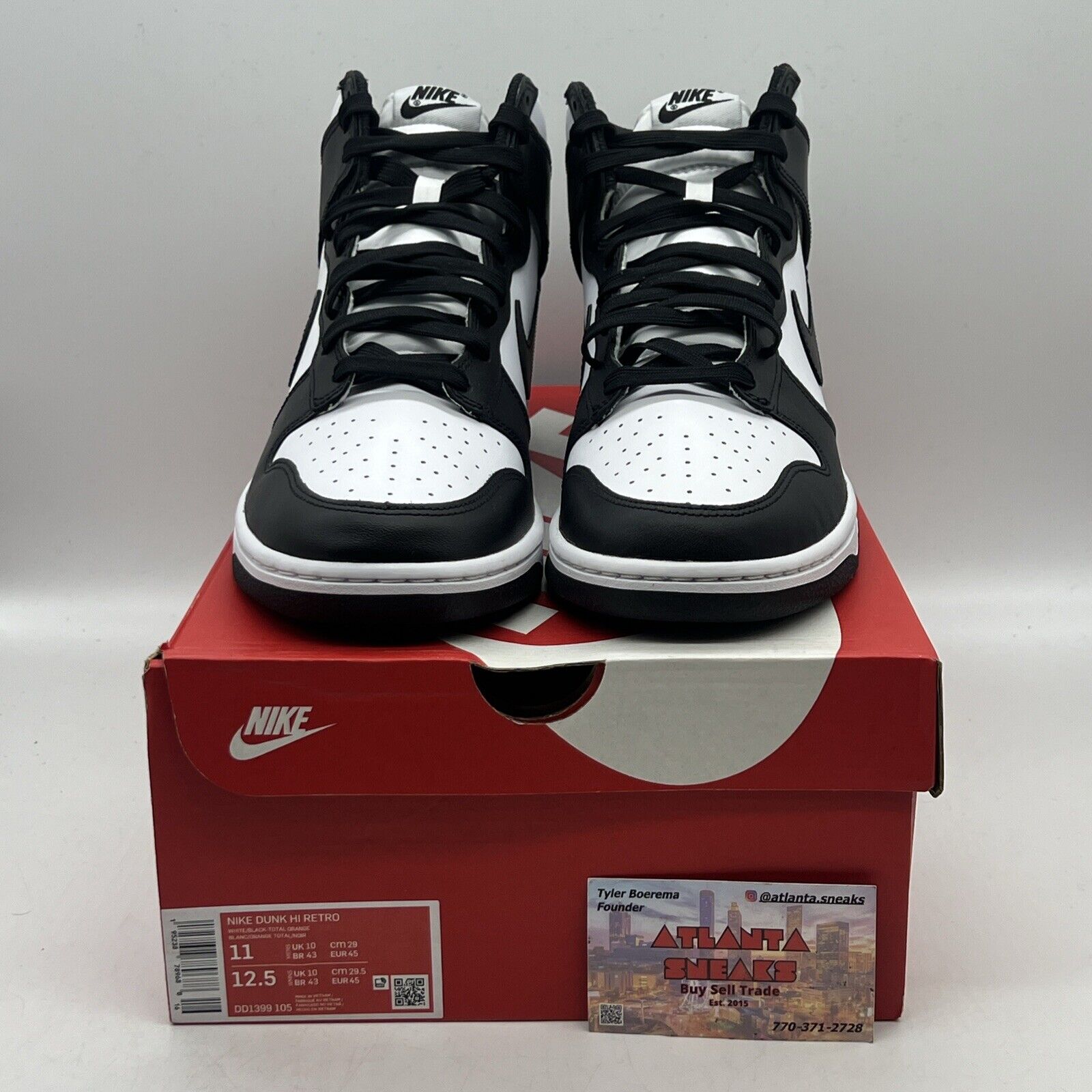 Size 11 - Nike Dunk High Black White Brand New Og All