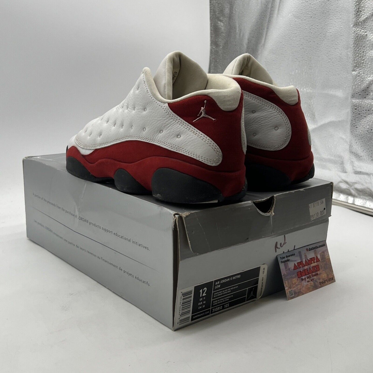 Size 12 - Air Jordan 13 Retro 2005 Low Cherry White (310810-105)