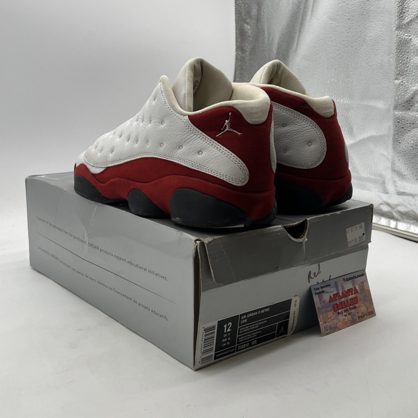 Size 12 - Air Jordan 13 Retro 2005 Low Cherry White (310810-105)