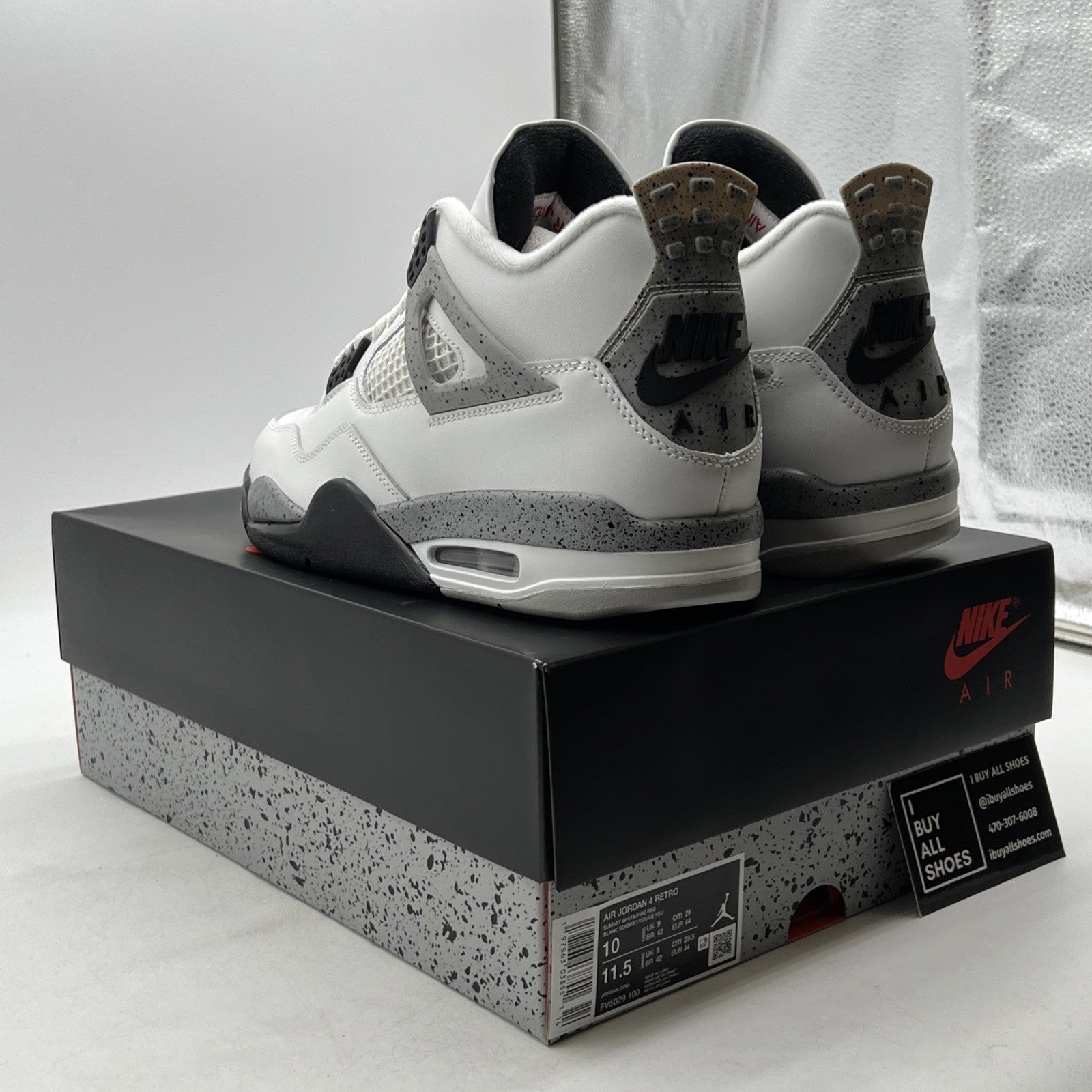 Size 10 - Air Jordan 4 Retro OG 2025 White Cement (FV5029-100)