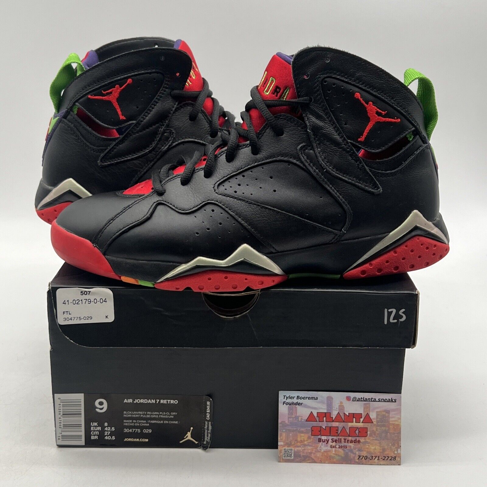 Size 9 - Air Jordan 7 Retro Marvin the Martian Red Green Black (304775-029)