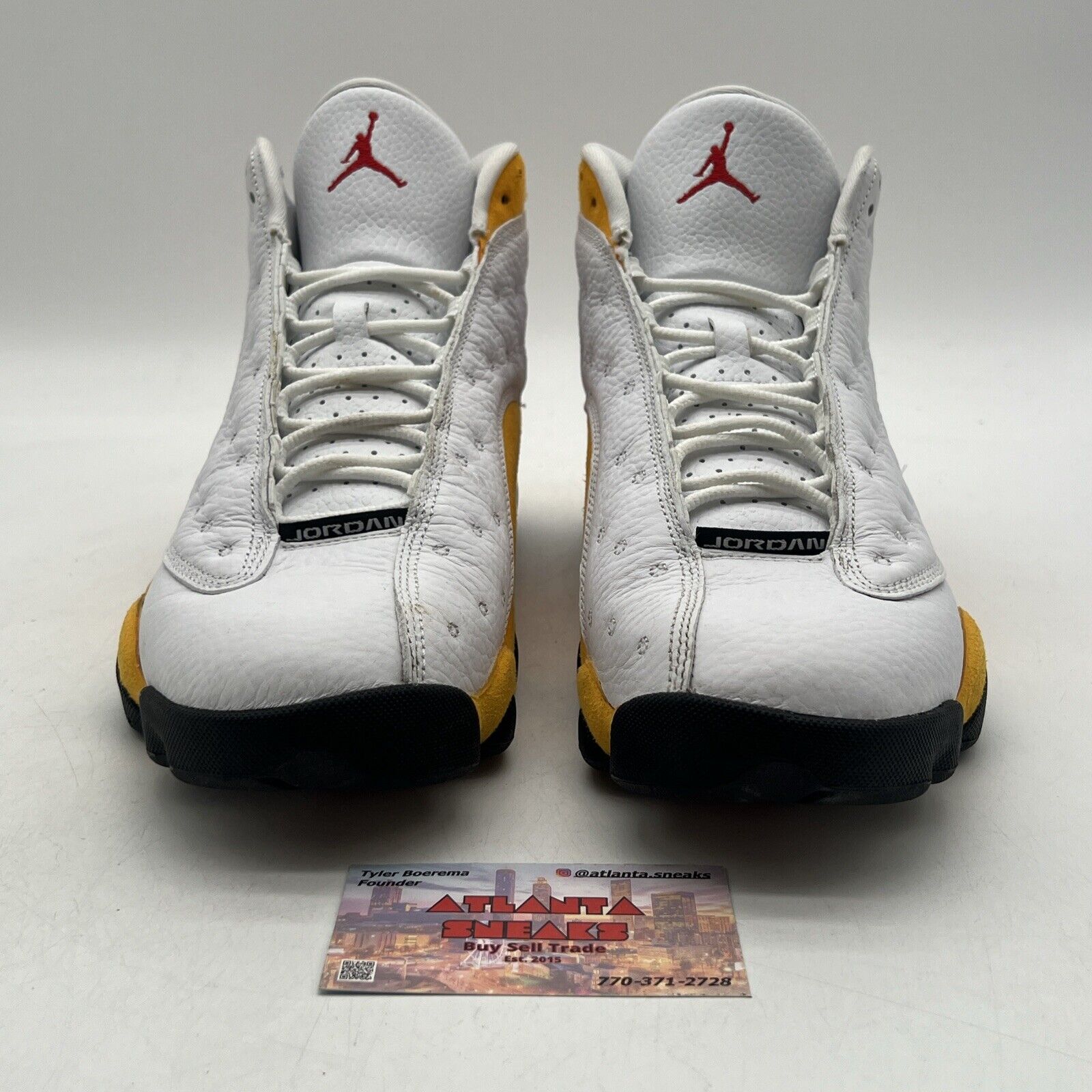 Size 9.5 - Jordan 13 Del Sol 2022 White Black Yellow Leather (414571-167)