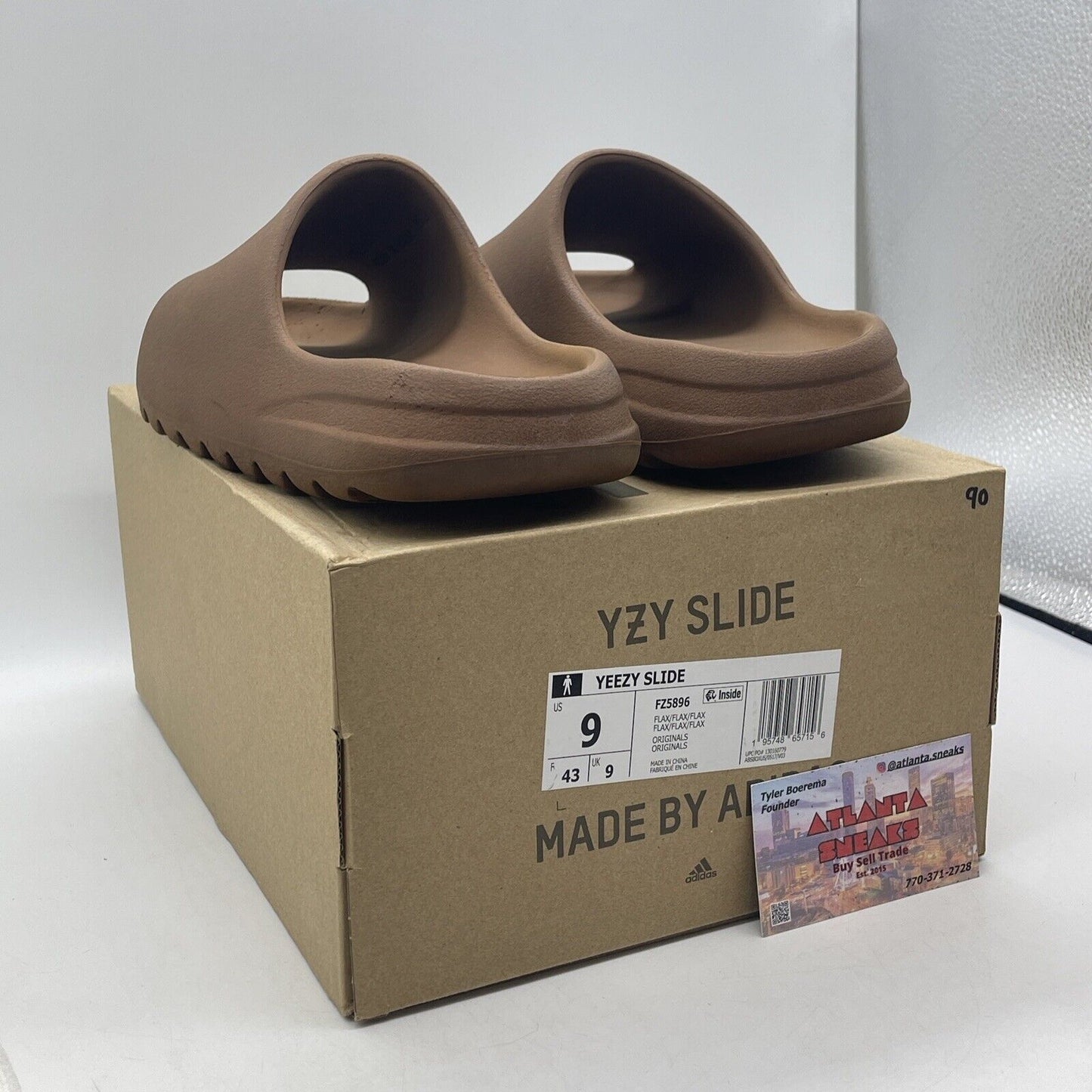 Size 9 - Yeezy Slides Flax Brown (FZ5896)
