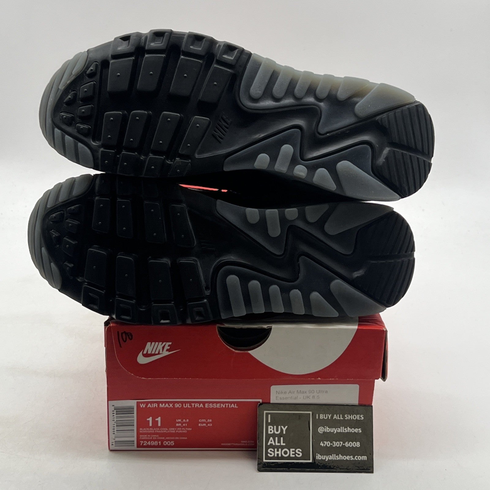 Size 11 - Nike Air Max 90 Ultra Essential Black Cool Grey W (724981-005)