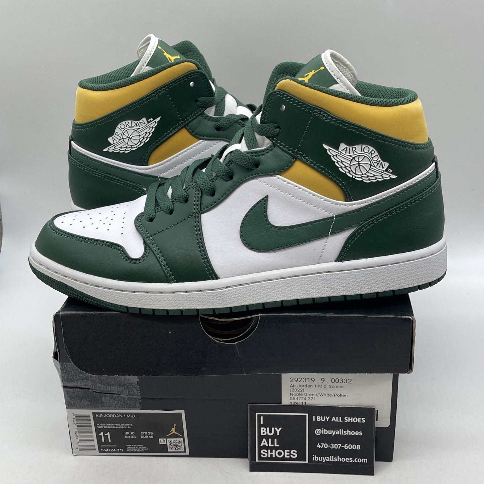 Size 11 - Air Jordan 1 Mid Sonics (554724-371)