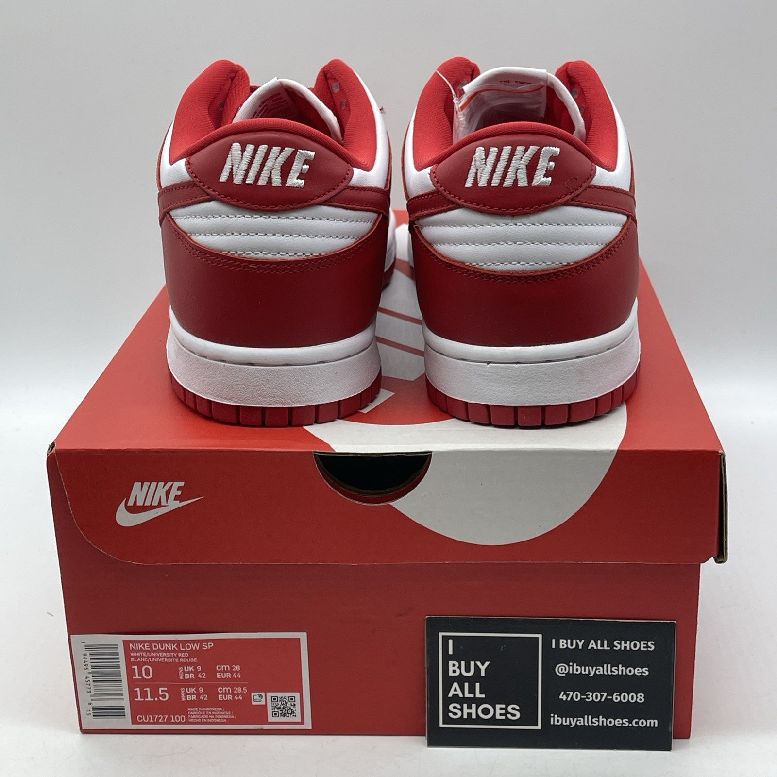 Size 10 - Nike Dunk Retro SP 2020 Low St. John's Red White Leather (CU1727-100)