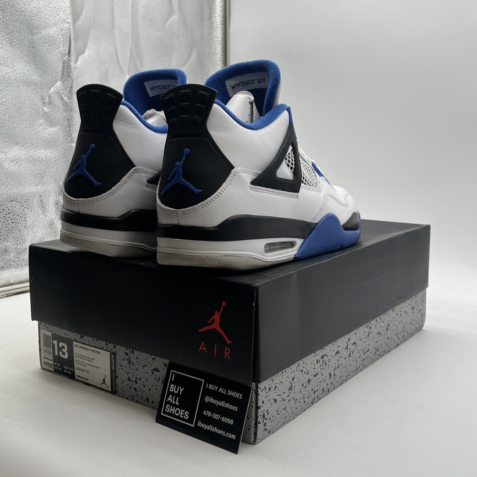 Size 13 - Air Jordan 4 Retro Mid Motorsports (308497-117)